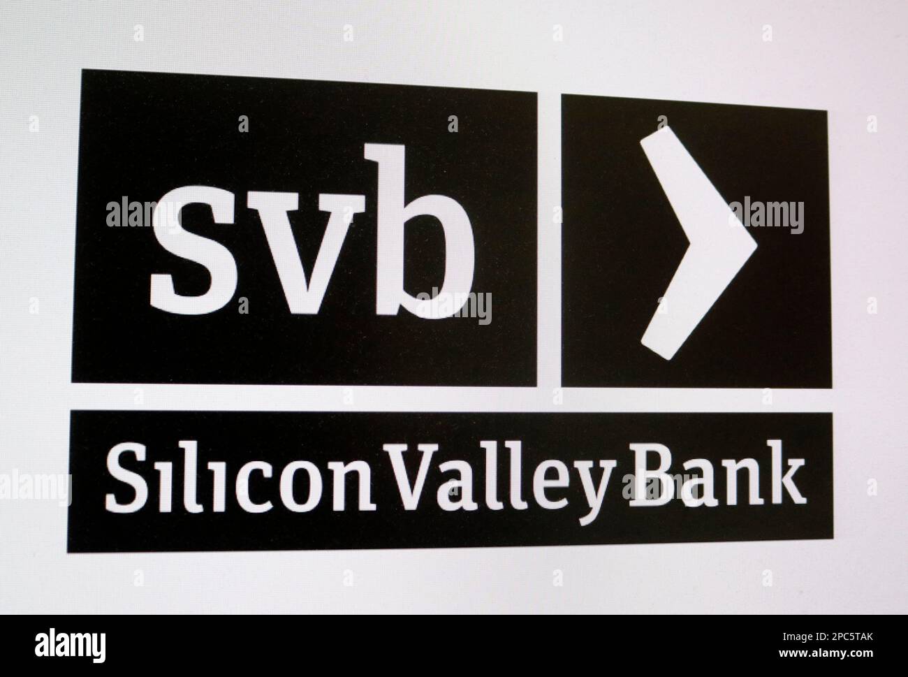 Logo/ Markenname/ marque: svb Silicon Valley Bank (nur fuer redaktionelle Verwendung. Keine Werbung. Banque de référence : http://www.360-berlin.de. Banque D'Images