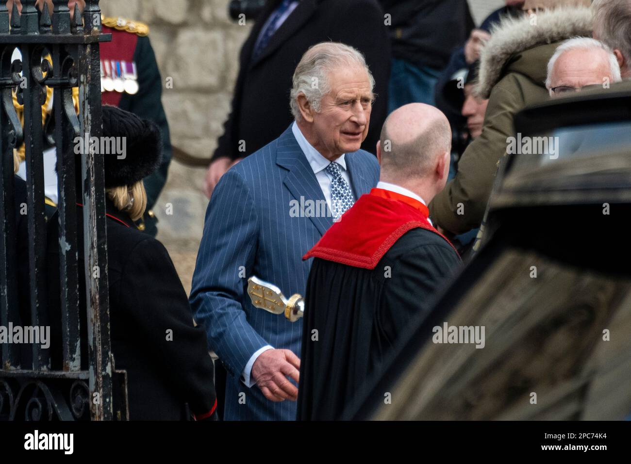 Londres, Royaume-Uni. 13 mars 2023. Le roi Charles quitte le Commonwealth Service à l'abbaye de Westminster qui a lieu depuis 1972 et célèbre les peuples et les cultures des 54 nations du Commonwealth. C'est le premier service auquel assiste le roi Charles, après le décès de la reine Elizabeth II Credit: Stephen Chung / Alamy Live News Banque D'Images