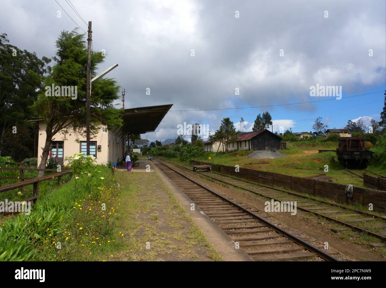 Station rurale calme des hautes terres, Pattipola, Central Highlands, Sri Lanka Banque D'Images