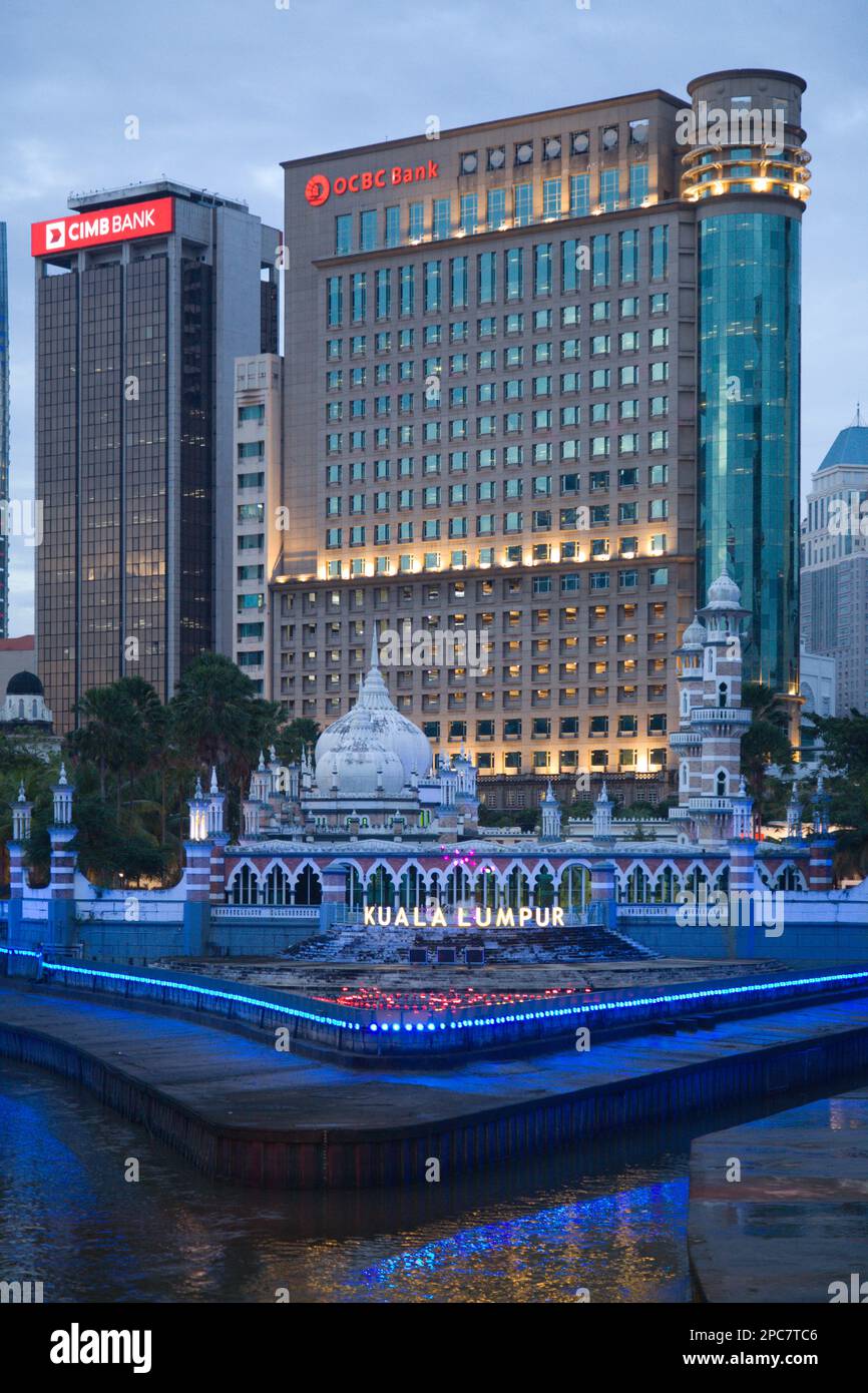 Malaisie, Kuala Lumpur, Masjid Jamek, mosquée, horizon, Banque D'Images