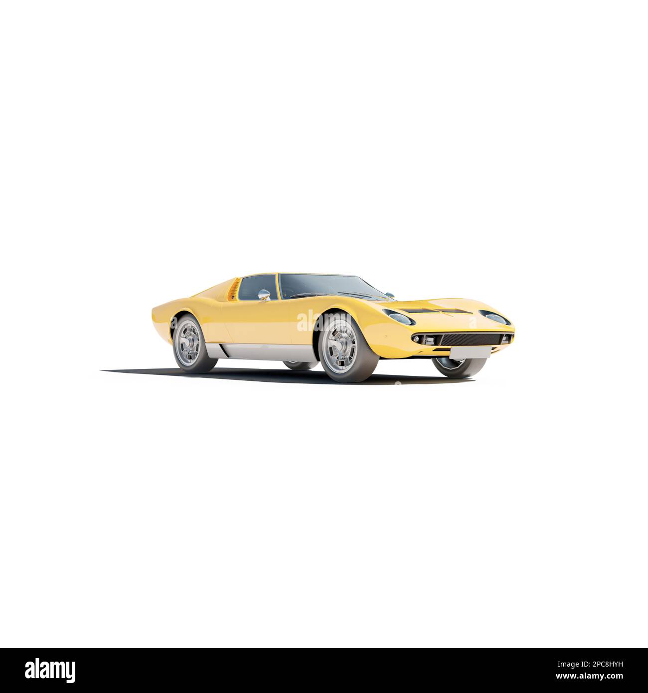 Un rendu 3D d'un modèle de voiture vintage isolé sur un fond blanc Banque D'Images