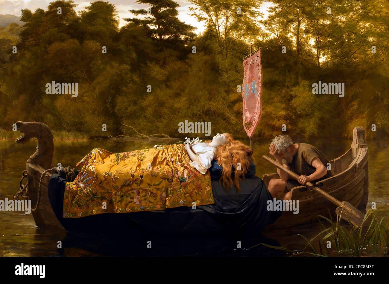 Elaine par la peintre française Sophie Gengembre Anderson (1823-1903), huile sur toile, 1870 Banque D'Images