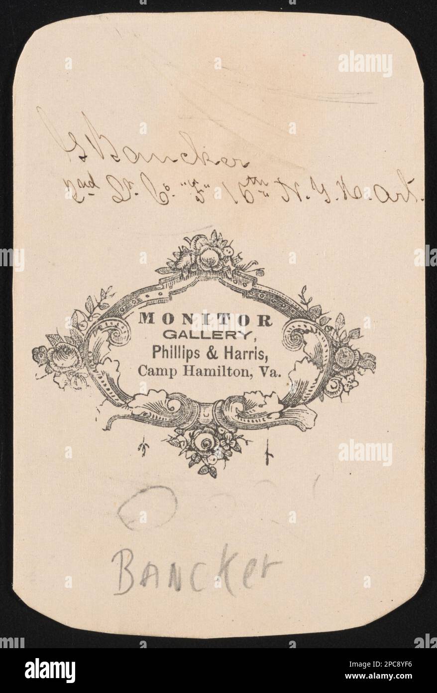 Deuxième lieutenant Gerard Bancker de Co. G, 7th New York Infantry Regiment and Co A, 16th New York Heavy Artillery Regiment in Uniform / Monitor Gallery, Phillips & Harris, Camp Hamilton, Virginie. Collection de photos de la guerre civile de la famille Liljenquist , pp/papier liljpaper. Bancker, George, 1839-1899, États-Unis, Army, New York Infantry Regiment, 7th (1861-1863), People, États-Unis, Army, New York Heavy Artillery Regiment, 16th (1863-1865), People, Soldiers, Union, 1860-1870, uniformes militaires, Union, 1860-1870, États-Unis, Histoire, Guerre civile, 1861-1865, personnel militaire, Union, United St Banque D'Images