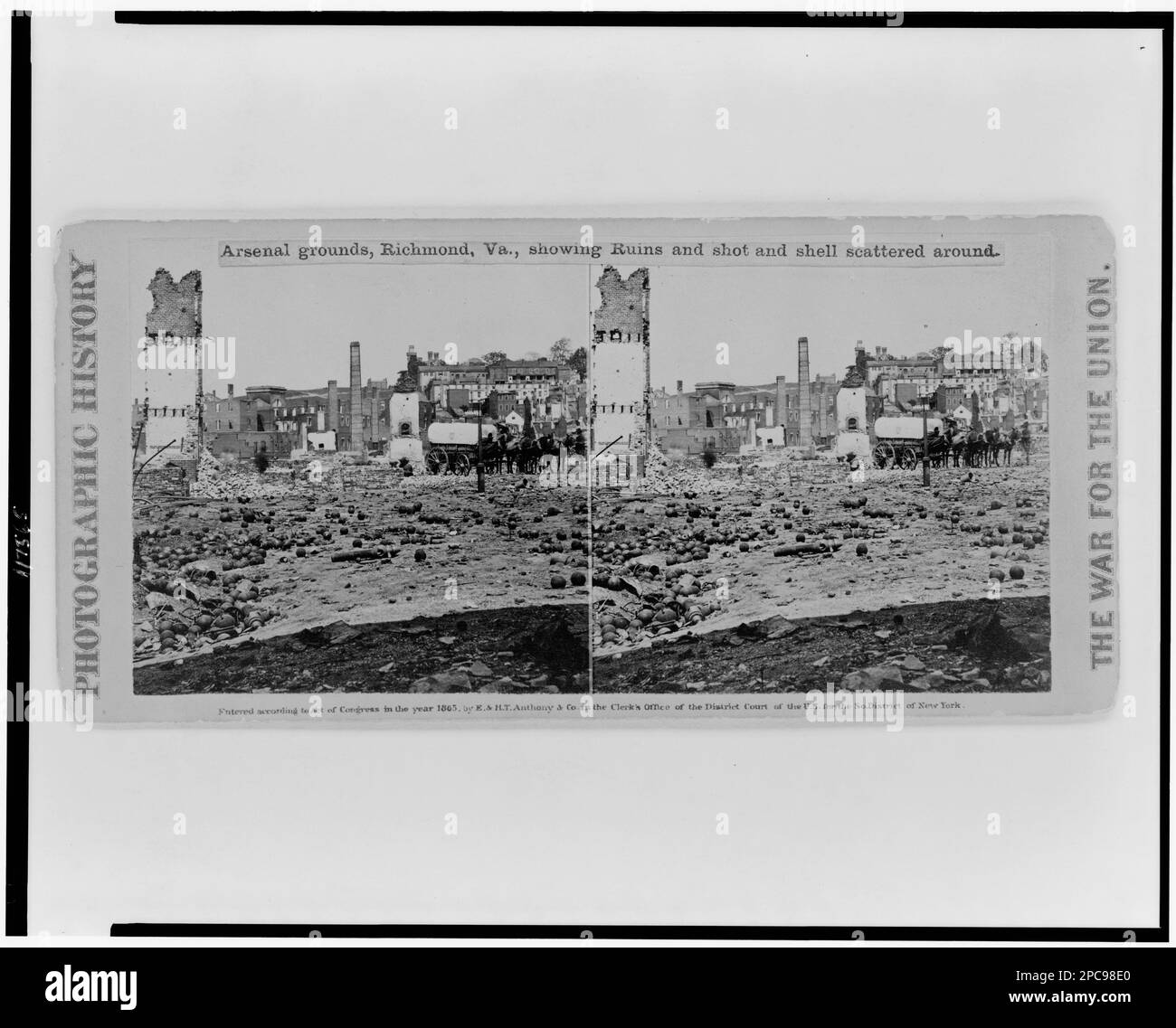 Arsenal Grounds, Richmond, Virginie, montrant des ruines et des coups de feu et des coquillages dispersés autour. Collection de photographies de la guerre civile , le négatif original peut être disponible : LC-B811-3225. Munitions, Virginie, Richmond, 1860-1870, dommages de guerre, Virginia, Richmond, 1860-1870, arsenaux, Virginie, Richmond, 1860-1870, États-Unis, Histoire, Guerre civile, 1861-1865, Equipement et fournitures, Virginie, Richmond, États-Unis, Histoire, Guerre civile, 1861-1865, installations militaires, Virginie, Richmond, États-Unis, Histoire, Guerre civile, 1861-1865, Destruction & pillage, Virginie, Richmond, Richmond (Virginie), Histoire, Guerre civile, 1 Banque D'Images