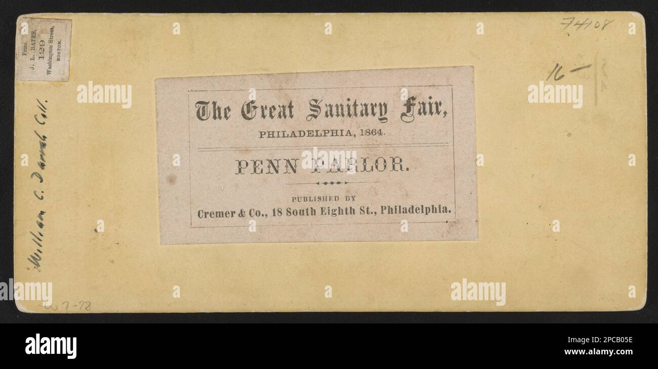 Penn Parlor, la grande foire sanitaire, Philadelphie, 1864. The Robin G. Stanford Collection, Digitized 2015 financement du Centre pour la photographie de guerre civile. Grande foire centrale pour les États-Unis Commission sanitaire, (1864 :, Philadelphie, Pennsylvanie) , États-Unis, Histoire, Guerre civile, 1861-1865, Pennsylvanie, Philadelphie Banque D'Images