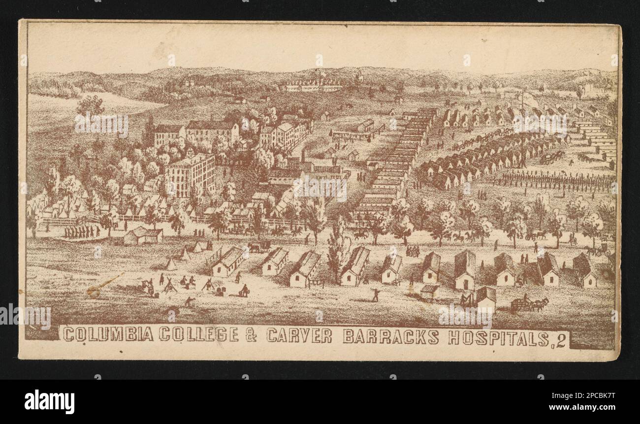 Columbia College et Carver Barracks Hospitals, 2. Liljenquist Family Collection of civil War Photographs , pp/liljmem. Columbian College in the District of Columbia, 1860-1870, Military Hospitals, Washington (D.C.), 1860-1870, États-Unis, Histoire, Guerre civile, 1861-1865, aspects médicaux, Union. Banque D'Images