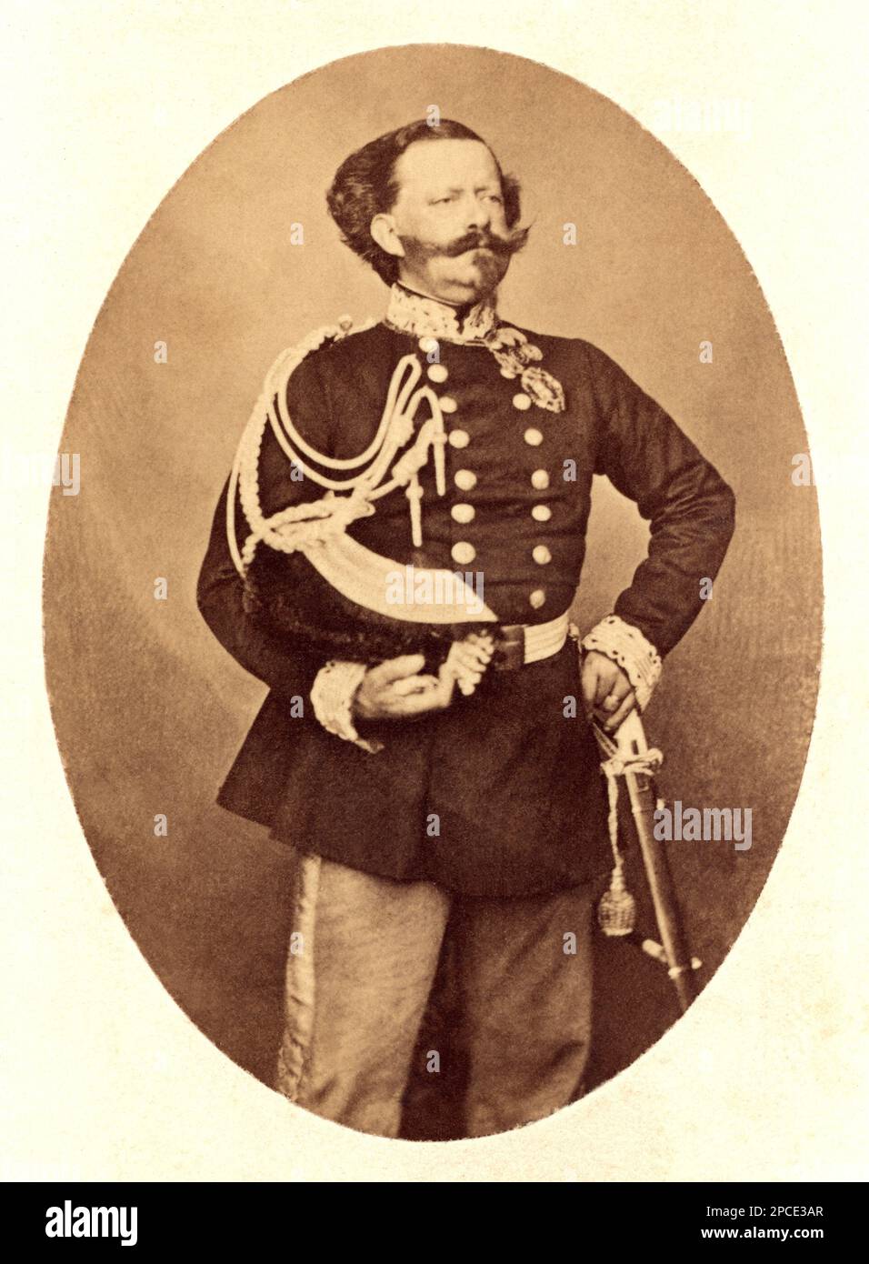 1870 CA, Italie : le roi italien VITTORIO EMANUELE II di SAVOIA ( 1820 - 1888 ). Photo de DISDERI et C. , Paris - Italie - ITALIA - CASA SAVOIA - REALI - Nobiltà ITALIANA - SAVOY - NOBLESSE - ROYALTIES - HISTOIRE - FOTO STORICHE - royalties - nobili - Nobiltà - portrait - ritratto - bachigi - moustache - uniforme militaire - divisa uniforme militare - ITALIA --- Archivio GBB Banque D'Images