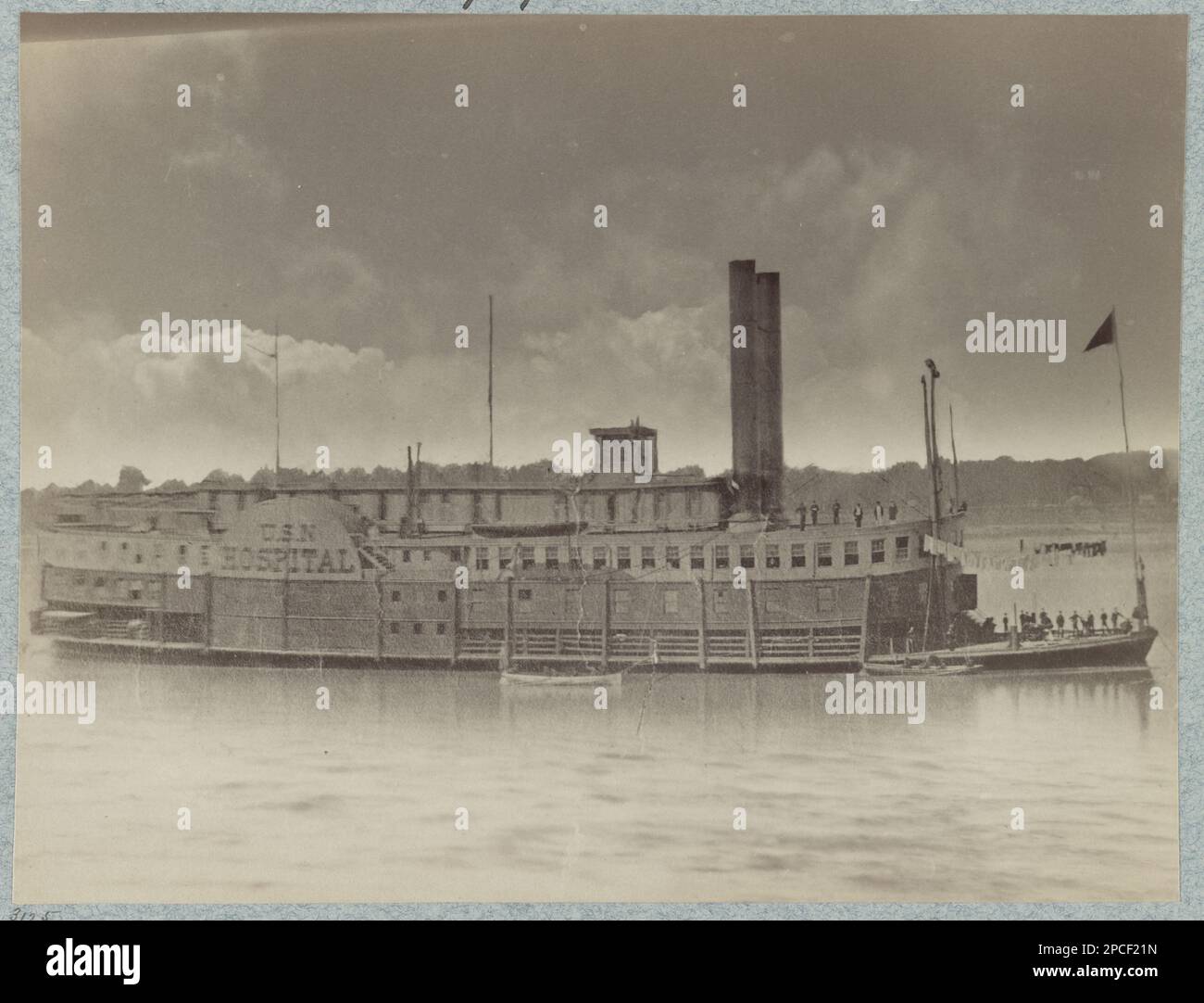 Bateau-hôpital américain Red Rover - Mississippi River Fleet. No. 3125, titre de l'article, Légende continue: Mississippi River Fleet, Don; Col. Godwin Ordway; 1948. Etats-Unis, Histoire, Guerre civile, 1861-1865, Etats-Unis, Fleuve Mississippi. Banque D'Images