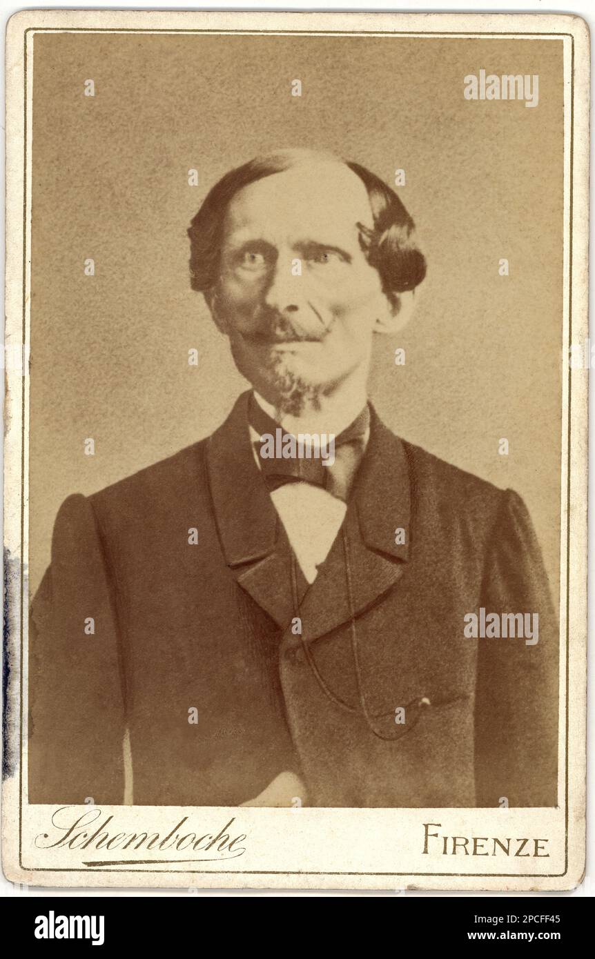 1870 ca : le politicien italien barone BETTINO RICASOLI ( Firenze 1809 - Brolio 1880 ) , photo de SCHEMBOCHE , Firenze - POLICO - POLITICA - POLITIC - UNITA' d'Italia - Risorgimento - foto storiche - foto storica - portrait - ritratto - barbe - barba - cravate - cravatta - bachigi - moustache - nobili - nobile - Nogiltà italiana - noblesse --- Archivio GBB Banque D'Images