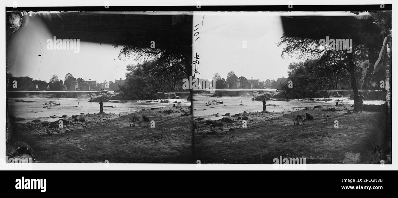 Richmond, Virginie. Pont ponton traversant la rivière James. Photographies de guerre civile, 1861-1865 . États-Unis, Histoire, Guerre civile, 1861-1865. Banque D'Images