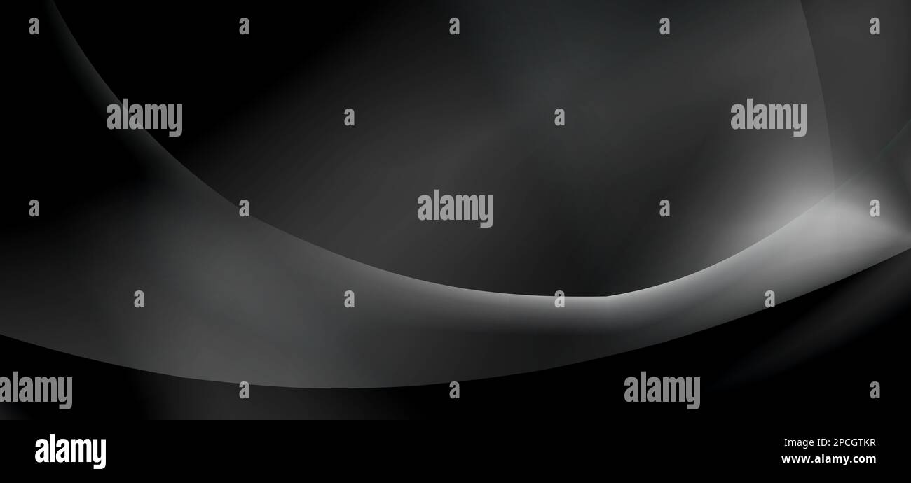 Arrière-plan abstrait très sombre avec ligne de perspective incurvée. Papier peint graphique Banque D'Images