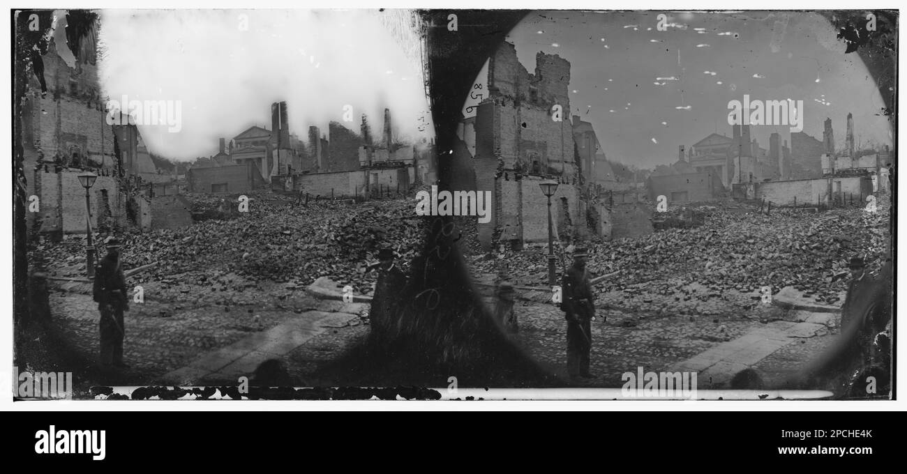 Richmond, Virginie. Quartier brûlé. Photographies de guerre civile, 1861-1865 . États-Unis, Histoire, Guerre civile, 1861-1865. Banque D'Images
