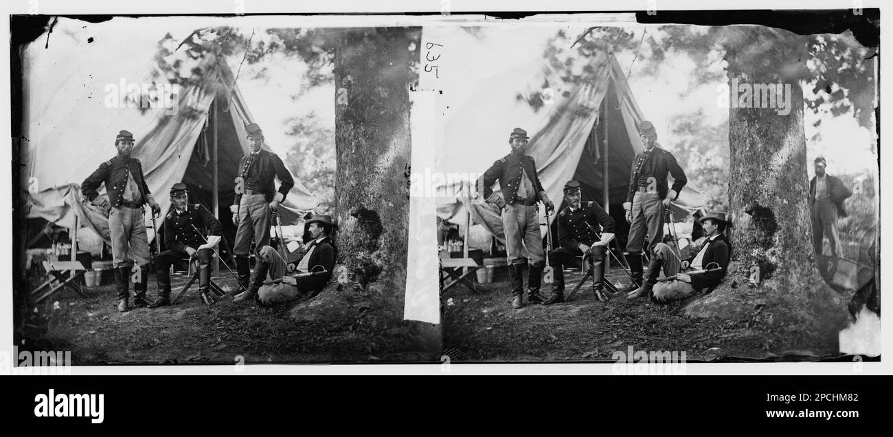 Westover Landing, Virginie. Colonel William W. Averell, 3D Pennsylvania Cavalry et personnel. Photographies de guerre civile, 1861-1865 . États-Unis, Histoire, Guerre civile, 1861-1865. Banque D'Images