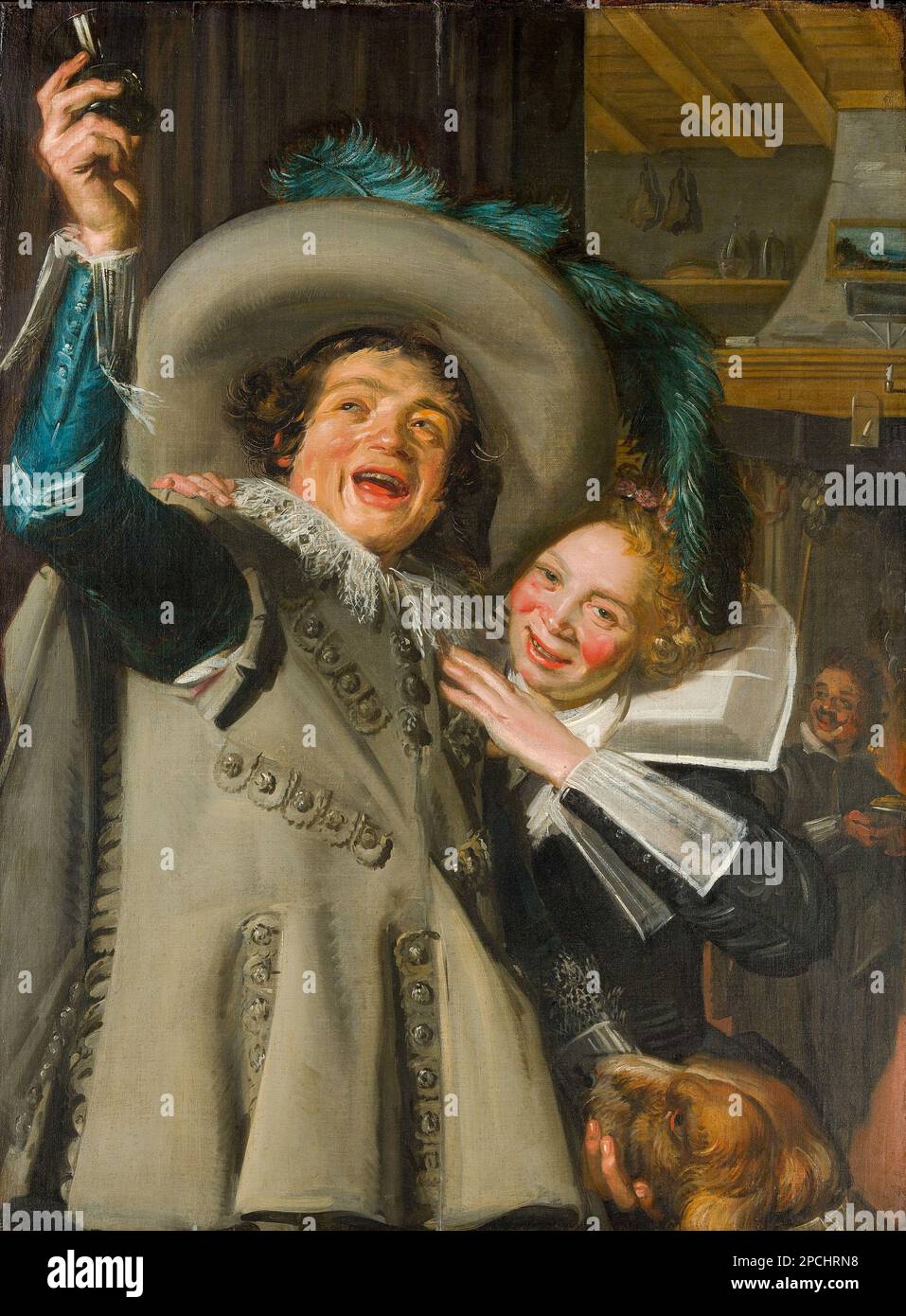 Jeune homme et femme dans une auberge.Frans Hals Hollandais 1623 Banque D'Images