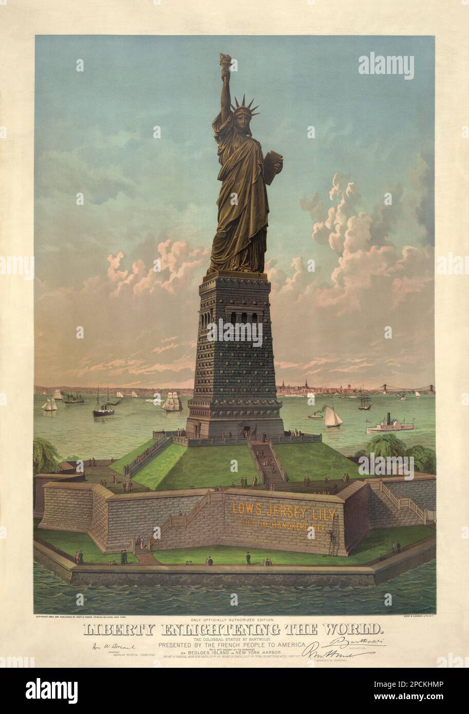 Sculpture / Statue En Biscuit De Limoges - Reproduction De La Liberté Par Bartholdi - Décoratif