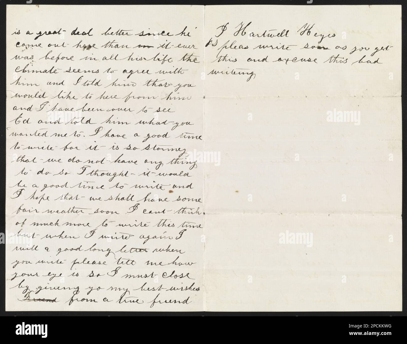 Lettre de J. Hartwell Keyes à Diantha de Halls Hill, en Virginie, sur papier à lettres illustré. Liljenquist Family Collection of civil War Photographs , pp/liljmem. Lincoln, Abraham, 1809-1865, McClellan, George B, (George Brinton), 1826-1885, Keyes, John Hartwell, vers 1843, -Objets associés, États-Unis, Armée, Massachusetts Infantry Regiment, 18th (1861-1864), People, États-Unis, History, civil War, 1861-1865, Aspects sociaux, inspections militaires, 1860-1870. Banque D'Images