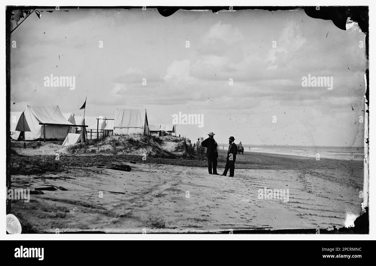 Morris Island, Caroline du Sud. Camp non identifié. Photographies de guerre civile, 1861-1865 . États-Unis, Histoire, Guerre civile, 1861-1865. Banque D'Images