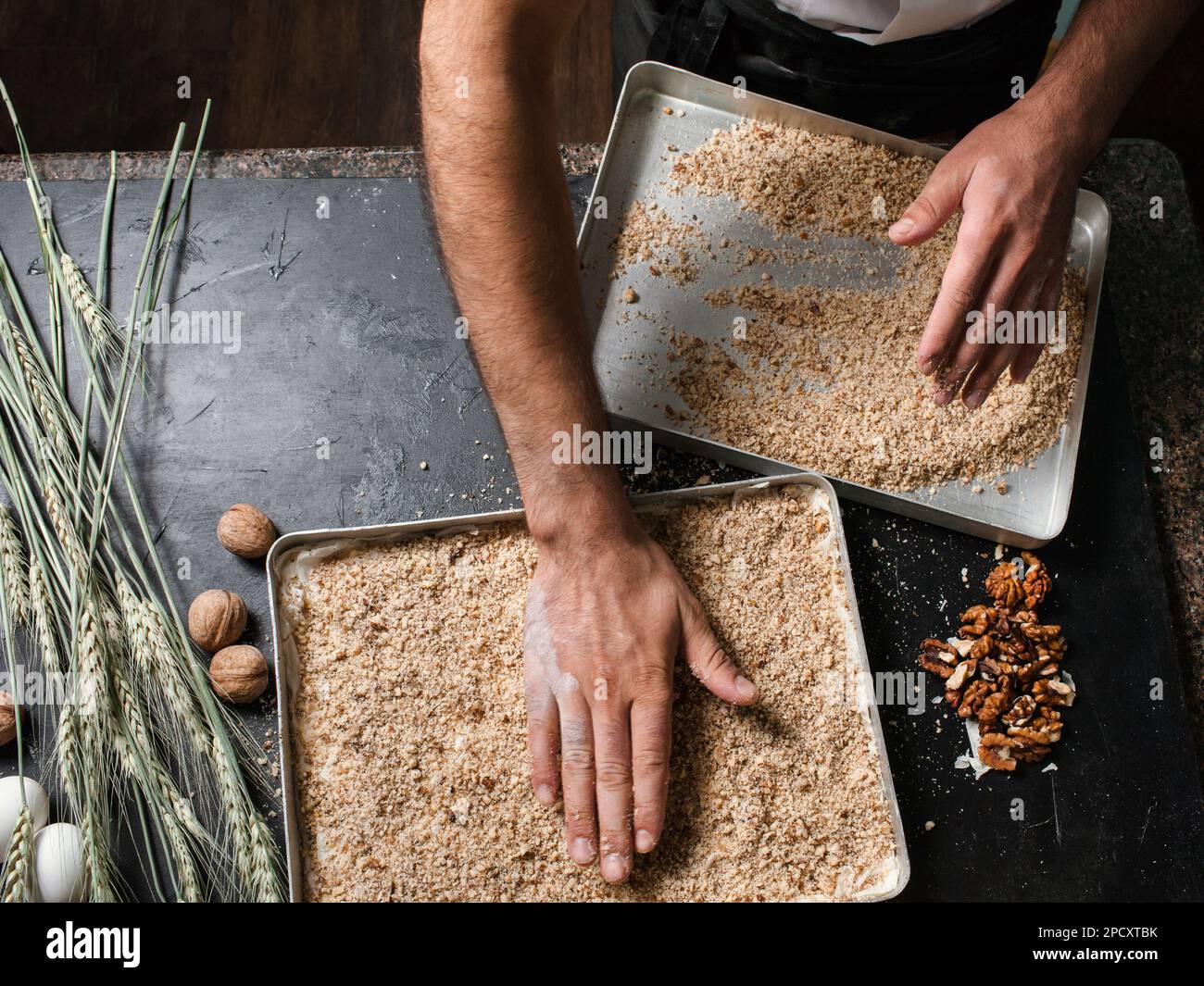 Cuisine pâtisserie recette chef cuisine baklava Banque D'Images