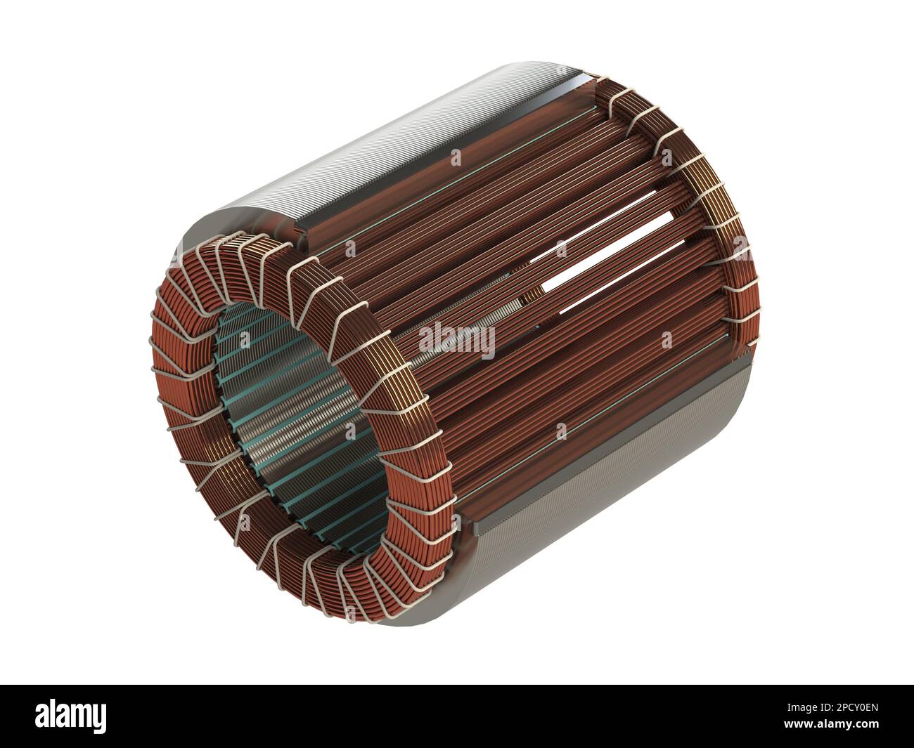Boîtier de feuille de stator et bobinage en cuivre pour moteur électrique Banque D'Images