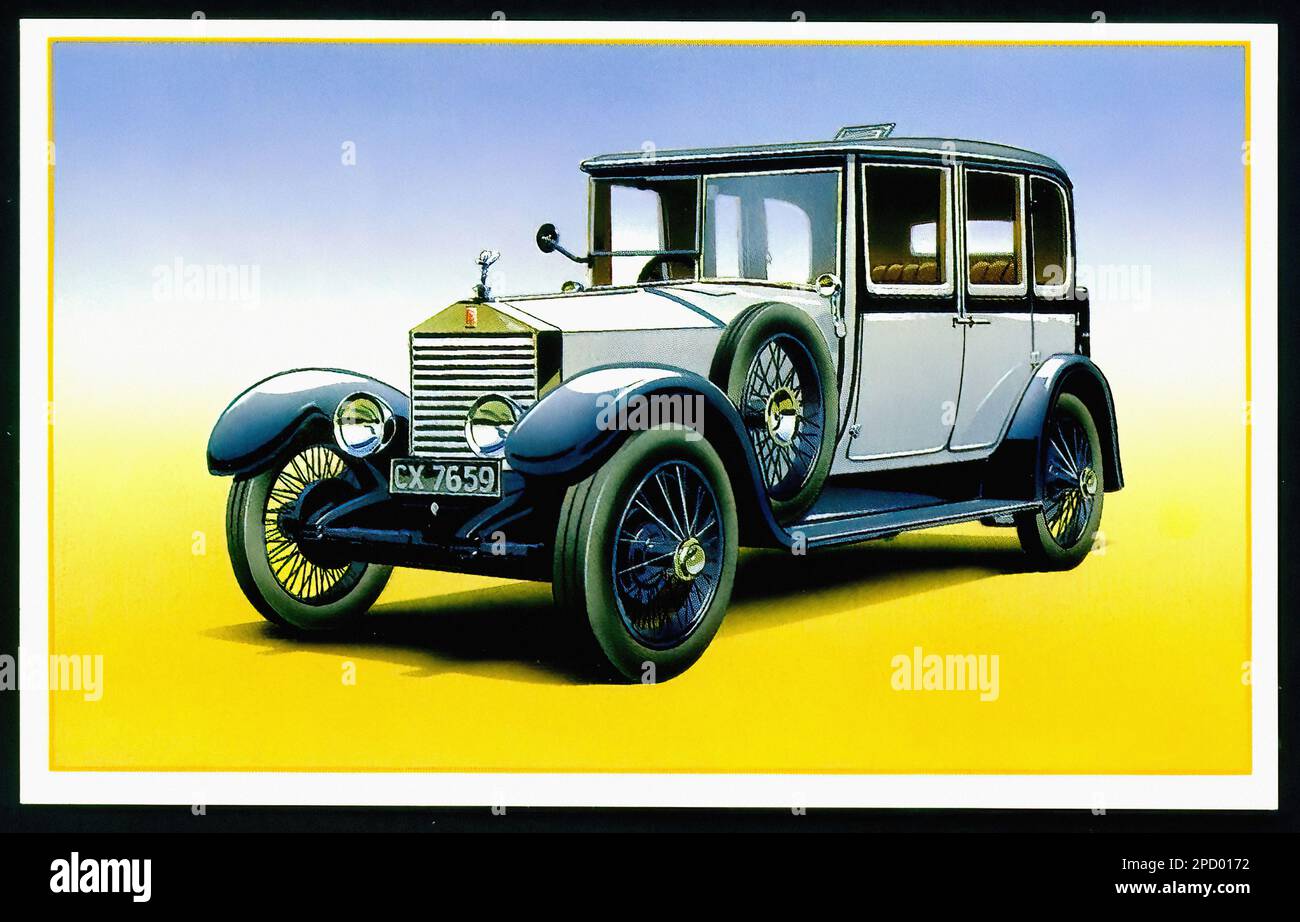 Rolls-Royce Twenty 1925 - voiture Vintage British Tradecard Banque D'Images