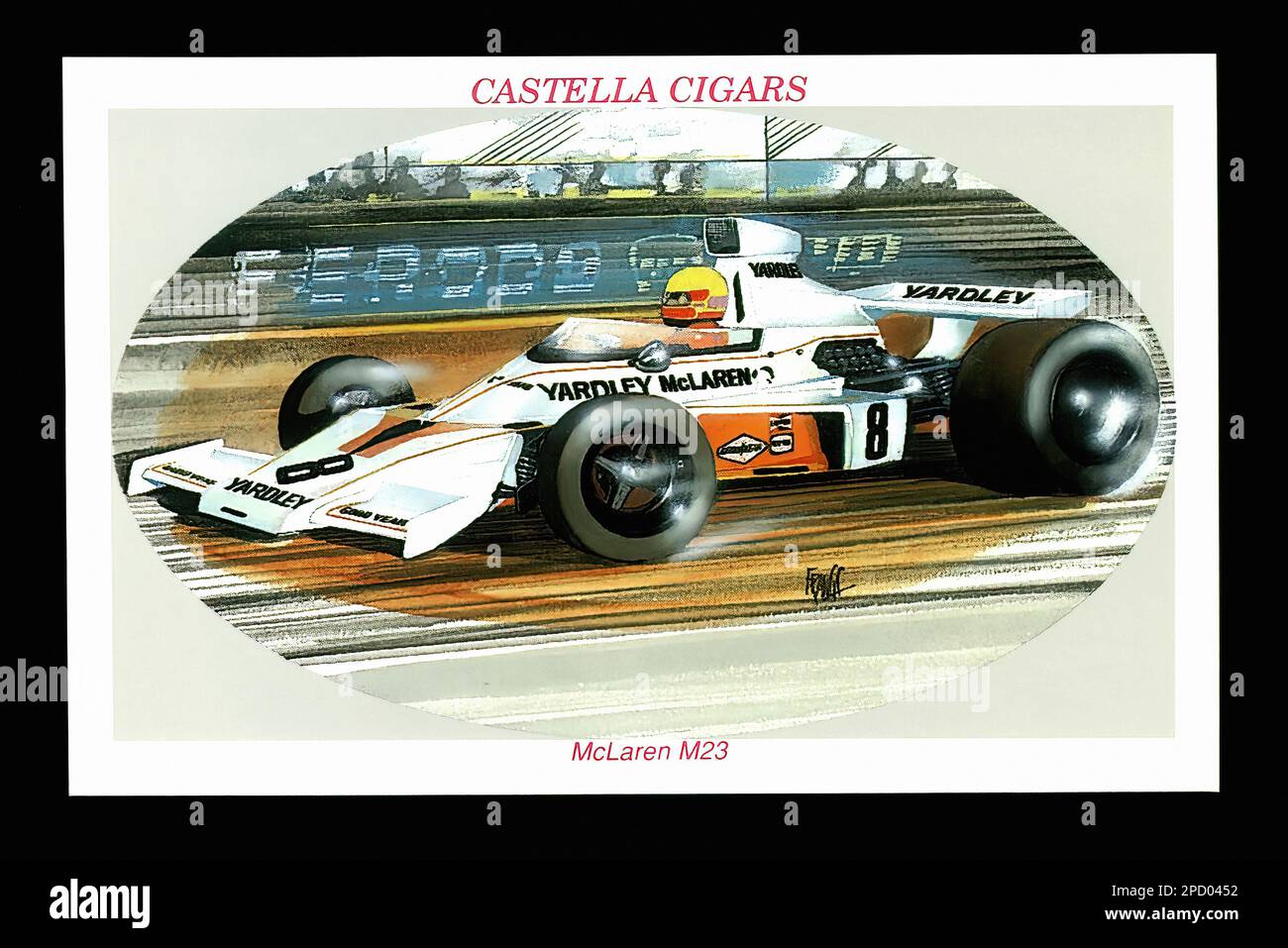 McLaren M23 - carte voiture ancienne à cigares Banque D'Images