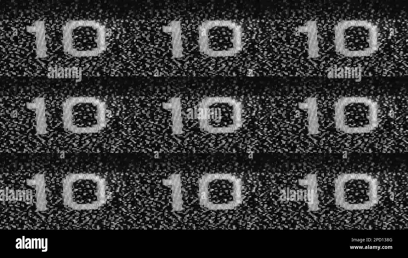Canal de bruit statique TV analogique Glitch 10 grain Banque D'Images