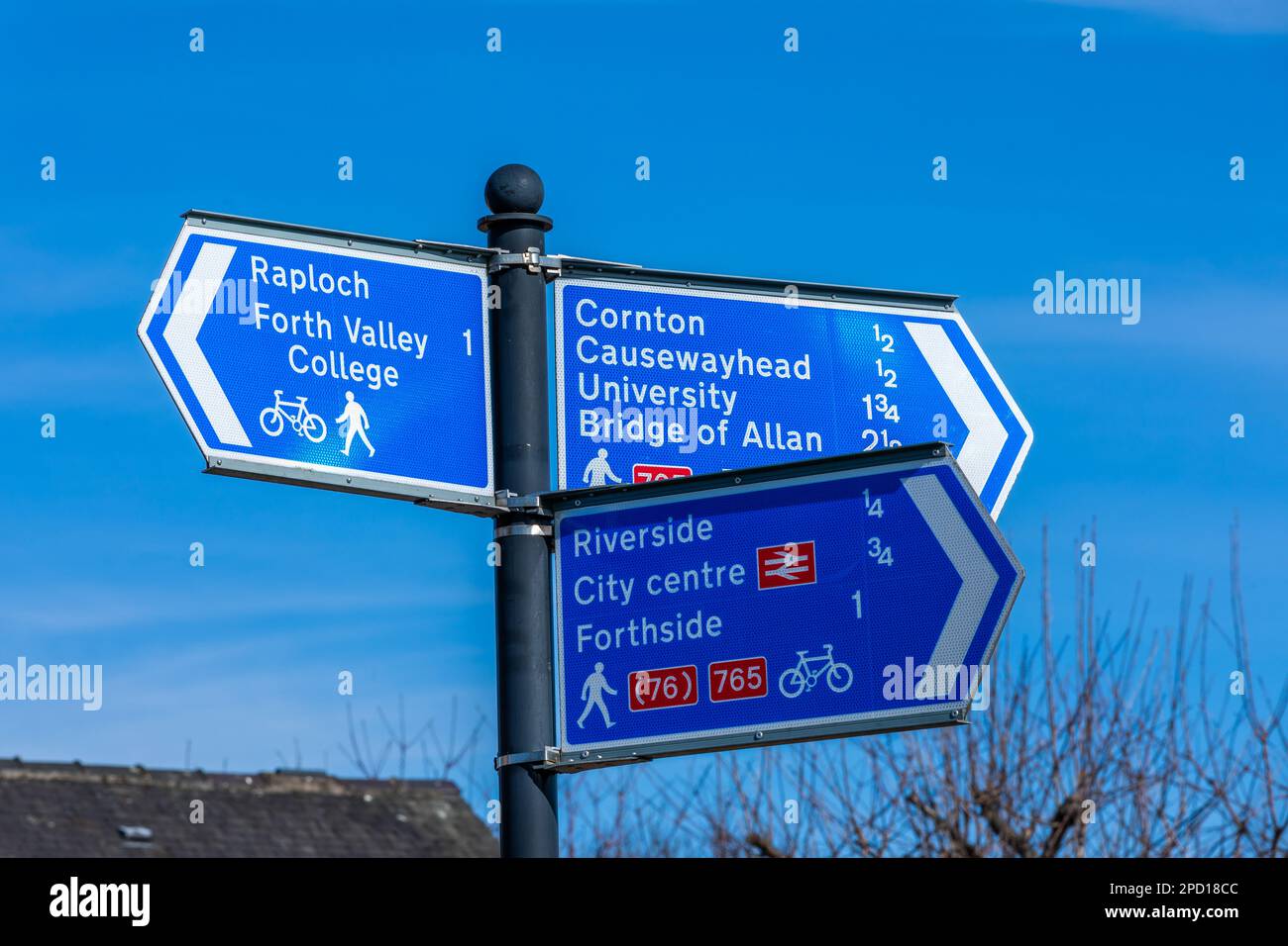 Signez pour les attractions et les attractions de la ville de Stirling en Écosse Banque D'Images
