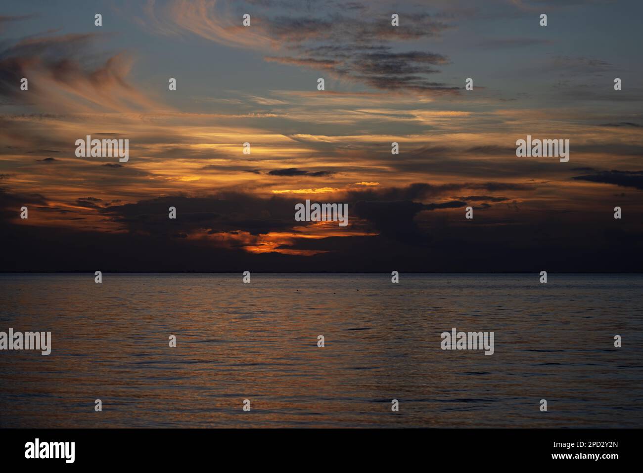 Coucher de soleil sur le Wash Snettisham Norfolk GB octobre 2022 Banque D'Images