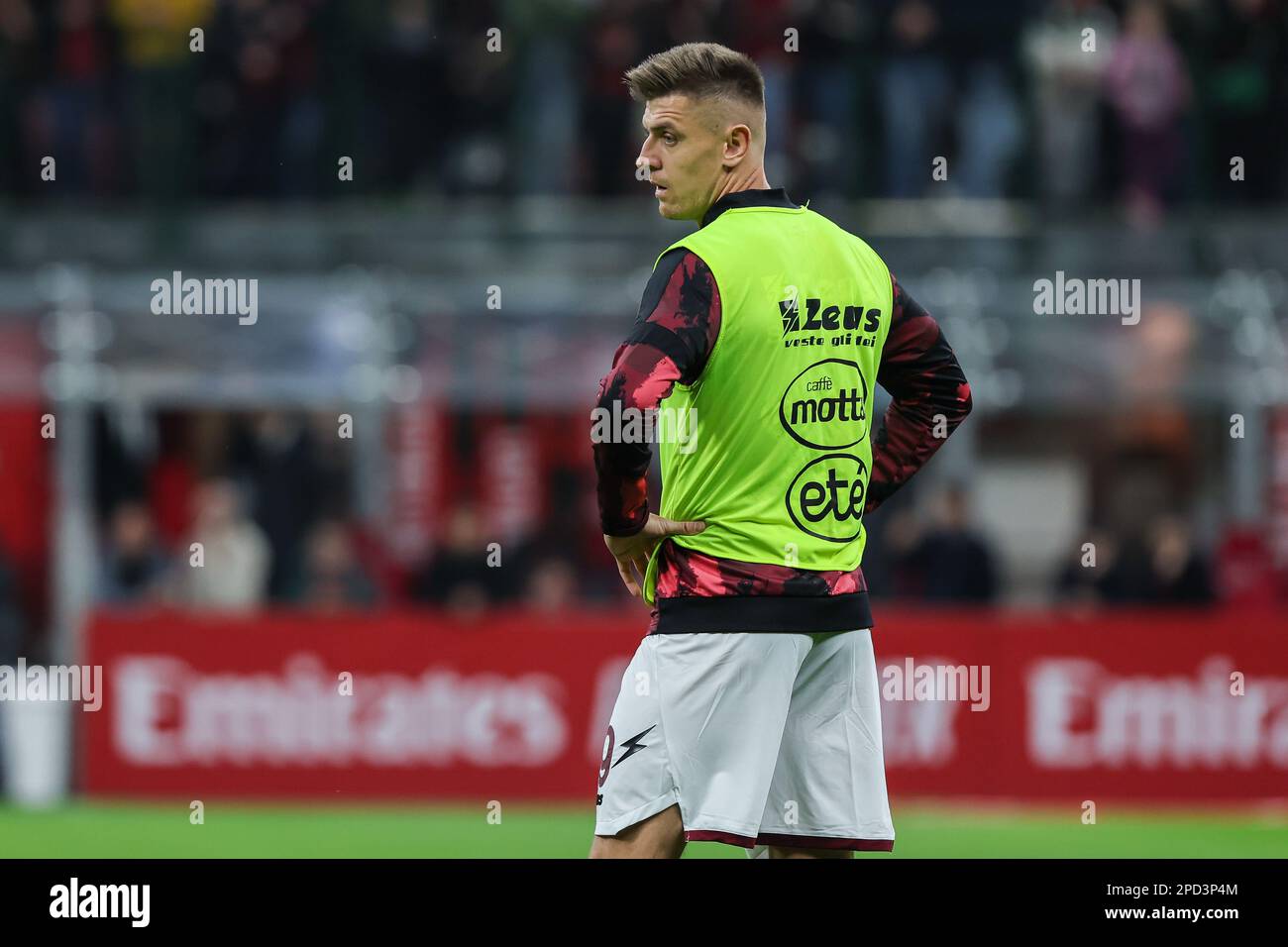 Milan, Italie. 13th mars 2023. Krzysztof Piatek des États-Unis Salernitana 1919 regarde pendant la série Un match de football 2022/23 entre l'AC Milan et l'US Salernitana 1919 au stade San Siro, Milan, Italie sur 13 mars 2023 Credit: Independent photo Agency/Alamy Live News Banque D'Images
