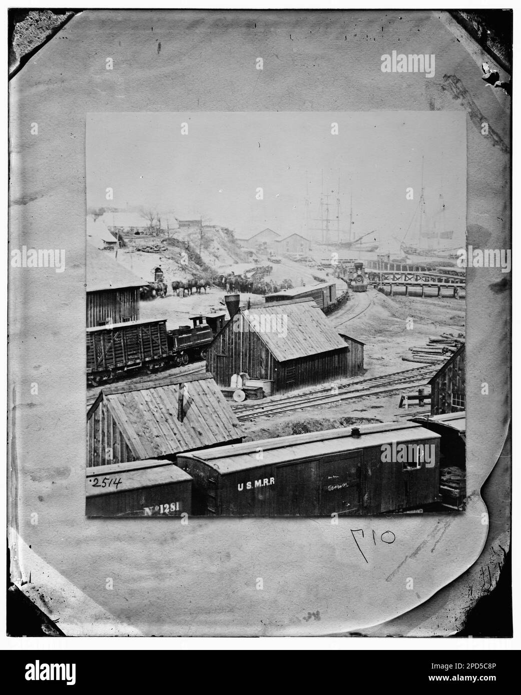 City point, Virginie. Gare et transports. Photographies de guerre civile, 1861-1865 . États-Unis, Histoire, Guerre civile, 1861-1865. Banque D'Images