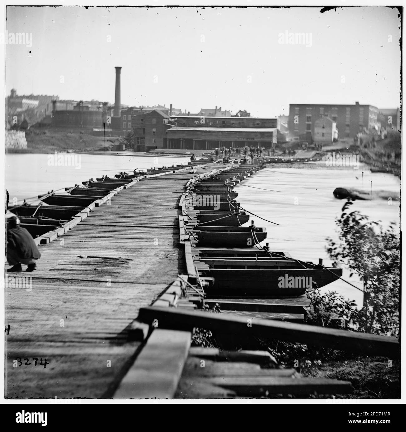 Petersburg, Virginie. Pont ponton. Photographies de guerre civile, 1861-1865 . États-Unis, Histoire, Guerre civile, 1861-1865. Banque D'Images