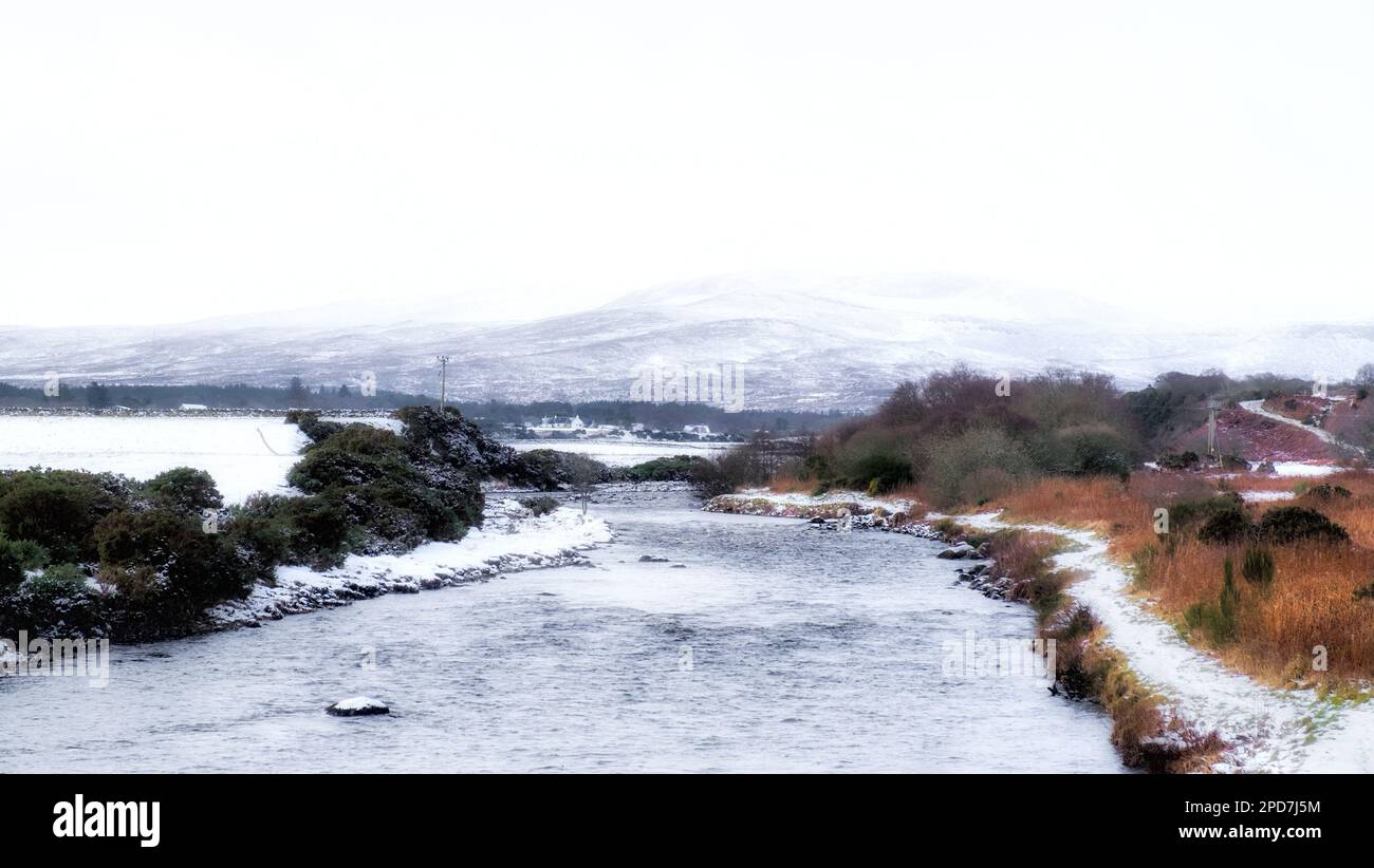 Rivière Brora en hiver Banque D'Images