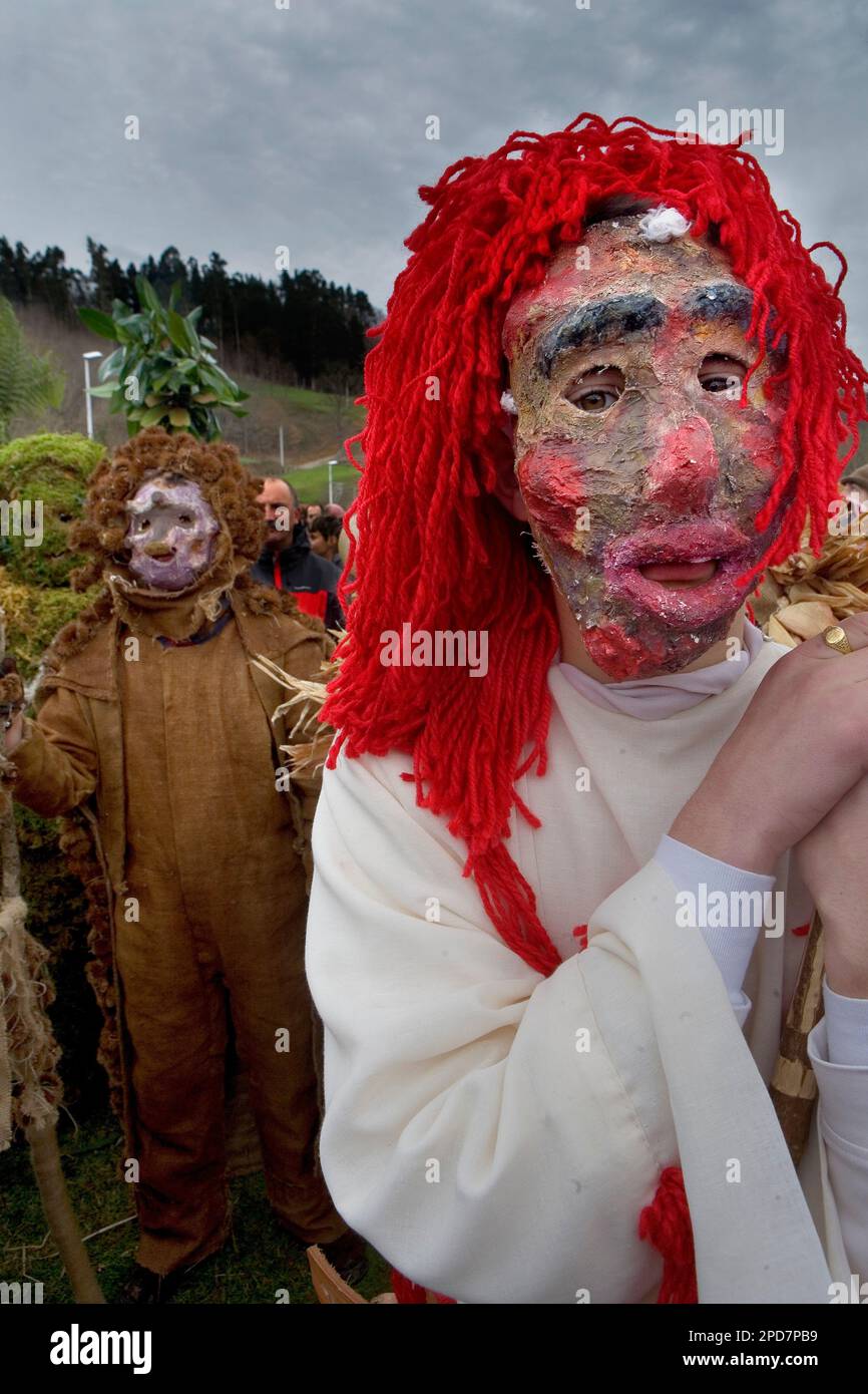 'La Vijanera'carnaval, Silio, Molledo. Cantabria, Espagne. Banque D'Images