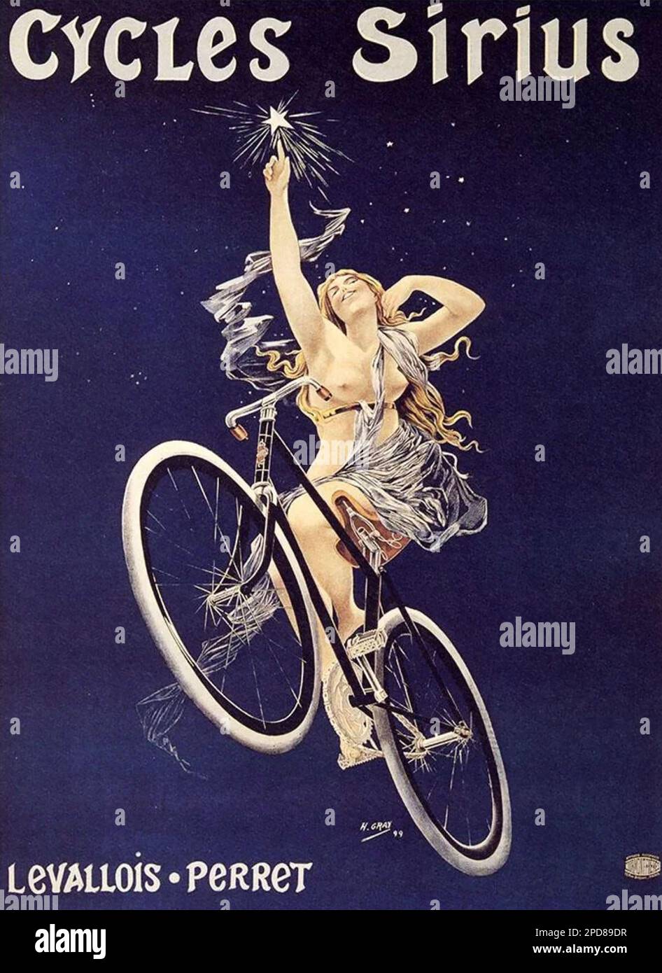 BICYCLETTES SIRIUS. Une publicité 1899 pour une entreprise de vélo française. Banque D'Images