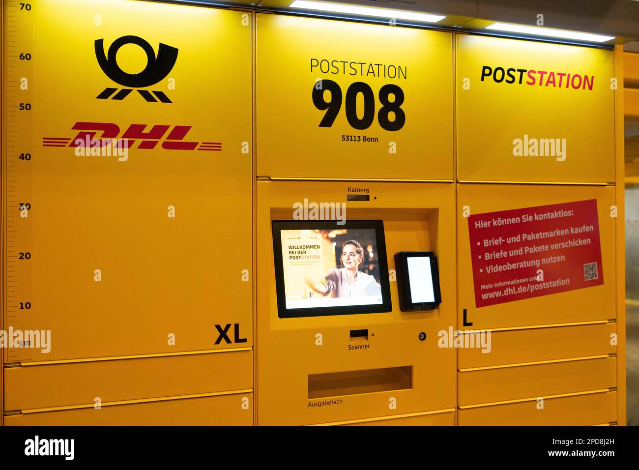 Poste, dispositif, photo symbolique, motif marginal, bilan conférence de presse du Groupe Deutsche Post DHL à Bonn/Troisdorf sur 9 mars 2023. Banque D'Images