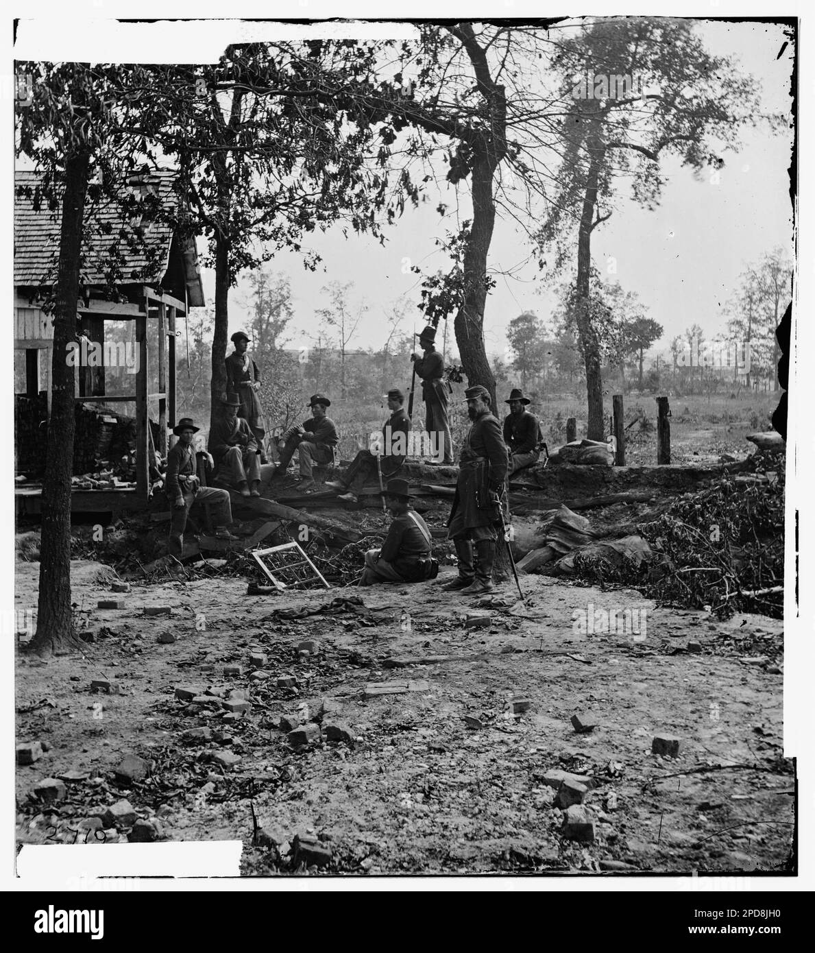 Atlanta, Géorgie. Poste de piquetage fédéral peu de temps avant la bataille de 22 juillet. Photographies de guerre civile, 1861-1865 . États-Unis, Histoire, Guerre civile, 1861-1865. Banque D'Images