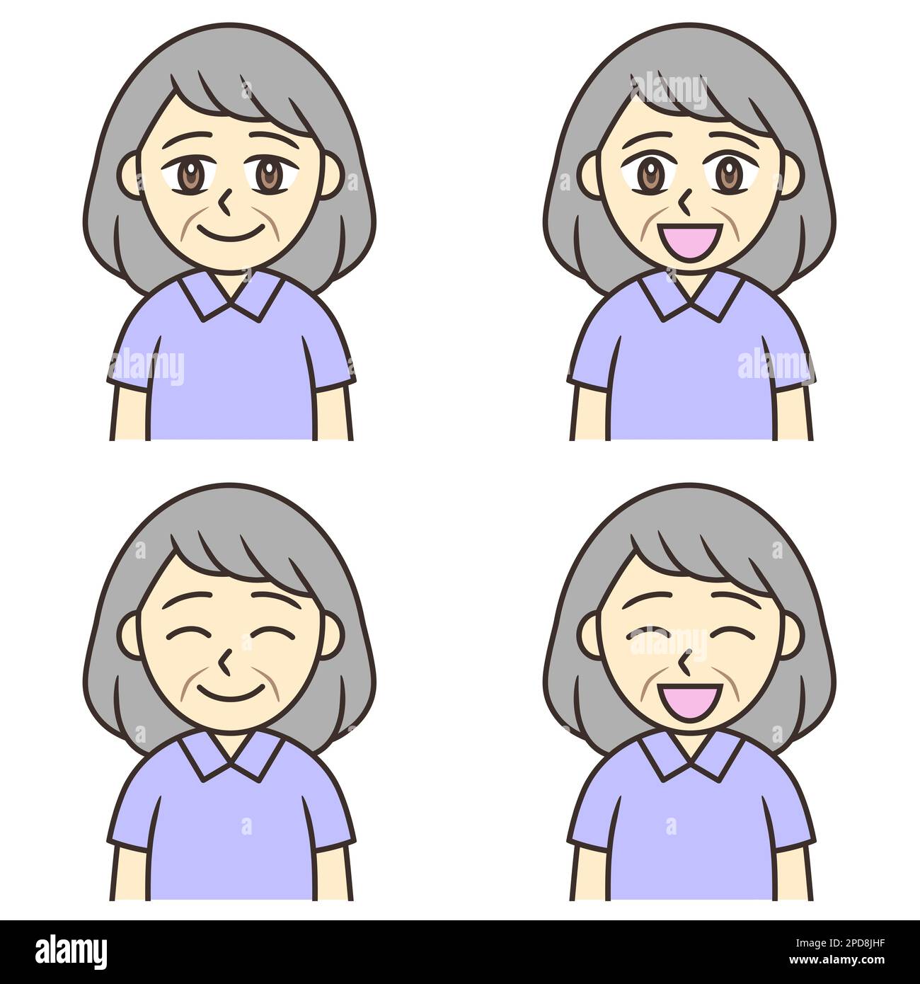 Visages souriants d'une femme âgée Banque D'Images