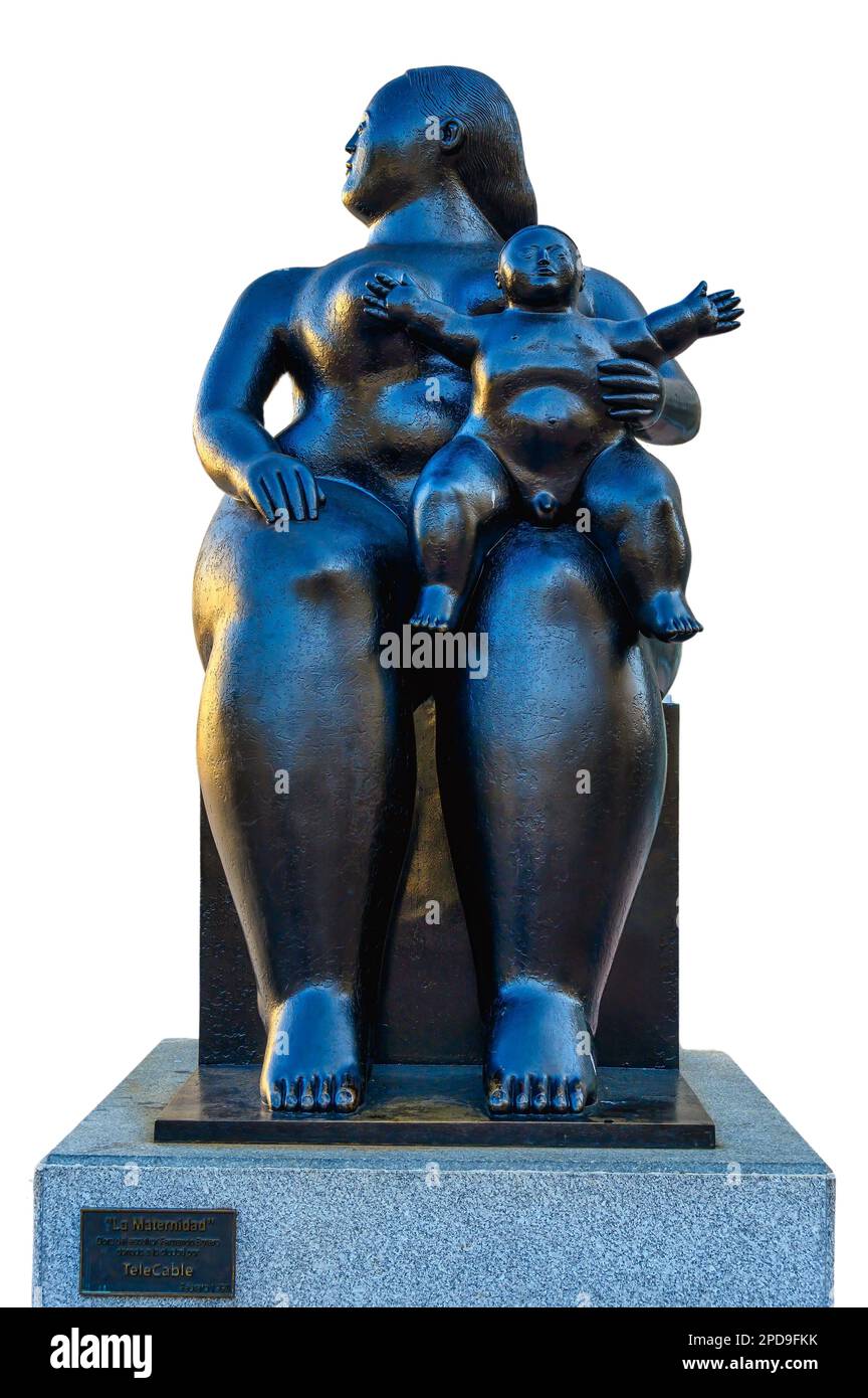 Oviedo, Asturies, Espagne : sculpture nommée la Maternidad (la maternité) par Fernando Otero Banque D'Images