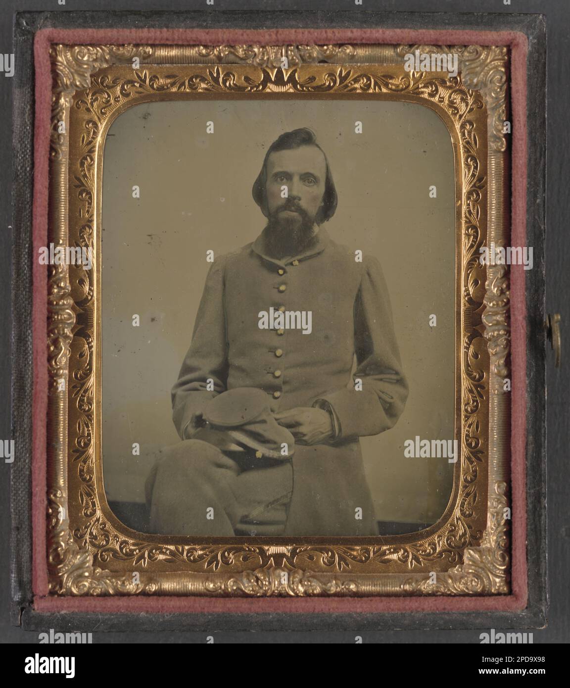 Non identifié privé dans l'uniforme confédéré. Liljenquist Family Collection of civil War Photographs , série de photos FAmbrotype/Tintype , pp/liljconfed. Etats confédérés d'Amérique, Armée, peuple, 1860-1870, soldats, Confederate, 1860-1870, uniformes militaires, Confederate, 1860-1870, États-Unis, Histoire, Guerre civile, 1861-1865, personnel militaire, Confédéré. Banque D'Images