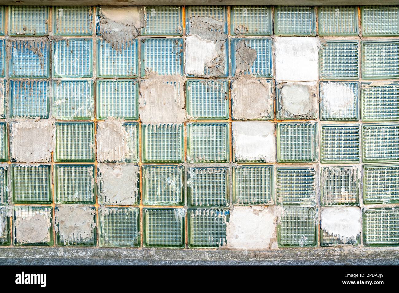 Mur en blocs de verre Banque D'Images