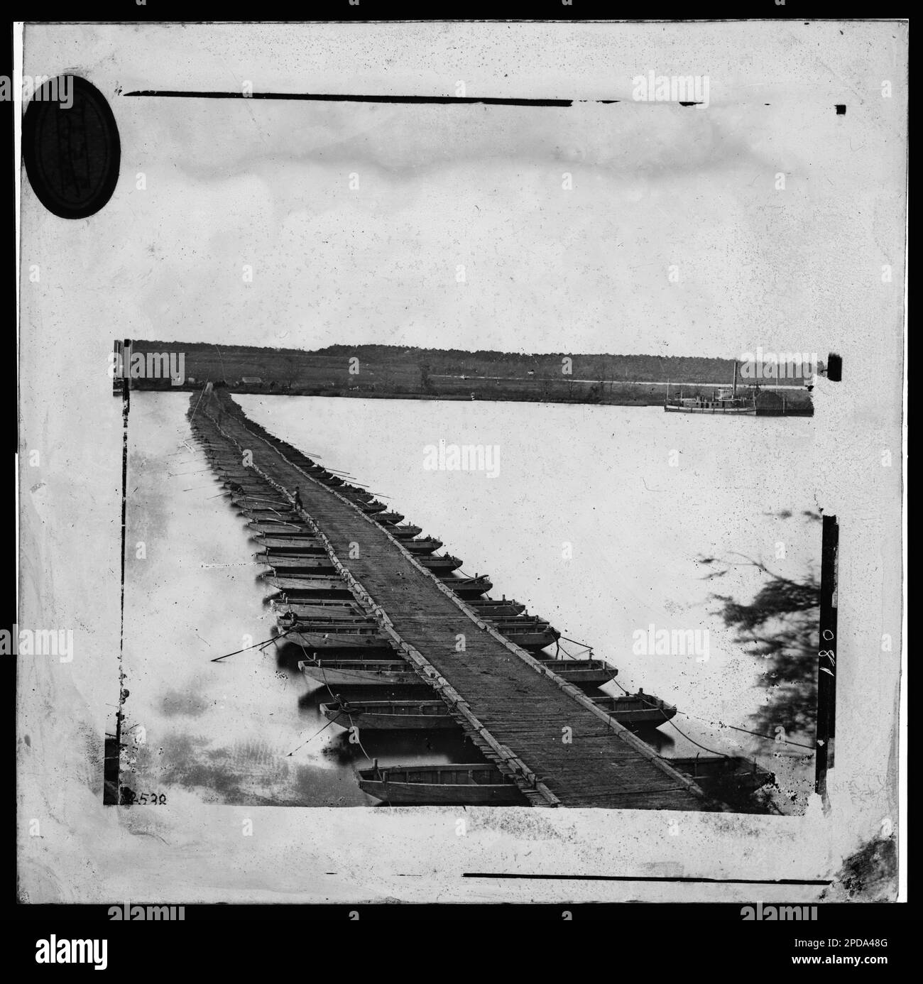Jones' Landing, Virginie (à proximité). Pont ponton traversant la rivière James. Photographies de guerre civile, 1861-1865 . États-Unis, Histoire, Guerre civile, 1861-1865. Banque D'Images