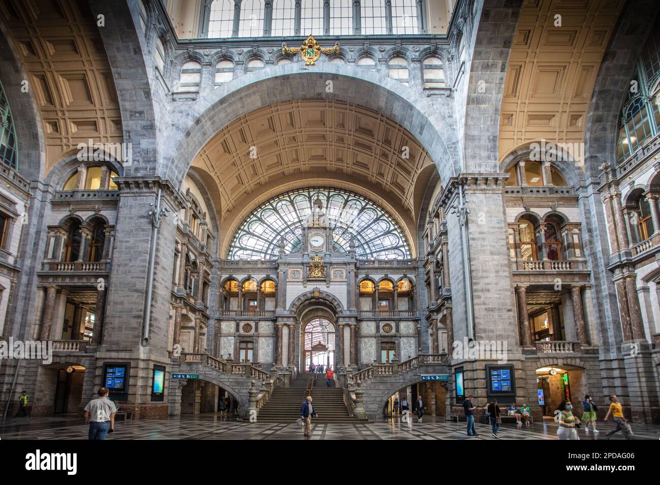 Gare centrale d'Anvers. Antwerpen-Centraal. Belgique. Banque D'Images