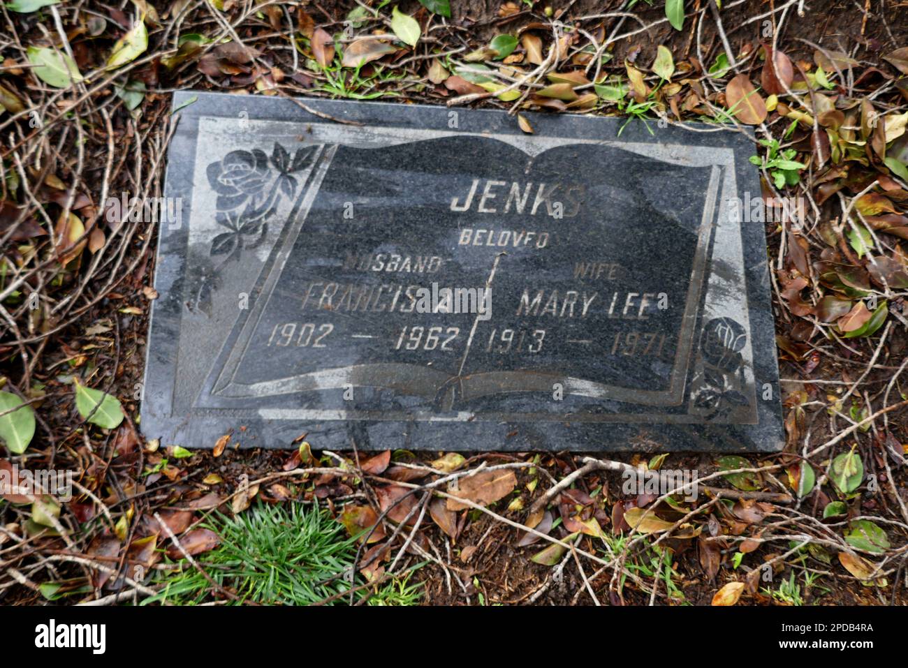 Inglewood, Californie, États-Unis 11th mars 2023 Une vue générale de l'atmosphère de la tombe de l'acteur Frank Jenks dans la section de Siesta au cimetière du parc commémoratif d'Inglewood sur 11 mars 2023 à Inglewood, Californie, États-Unis. Frank Jenks était dans plus de 130 films et émissions de télévision, y compris Perry Mason et Superman. Photo par Barry King/Alay stock photo Banque D'Images