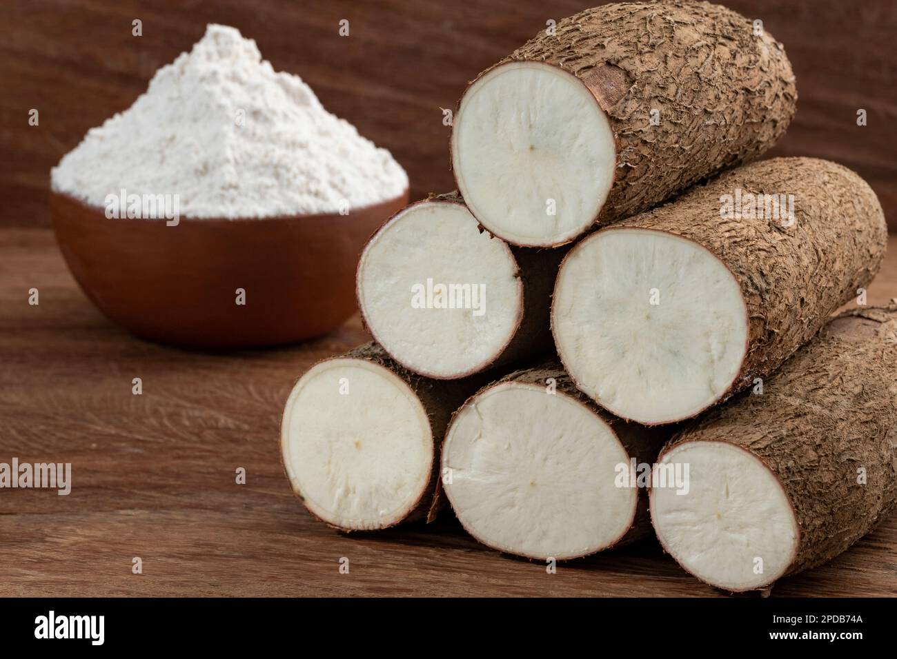 Manioc; amidon de manioc biologique brut - Manihot esculenta Banque D'Images