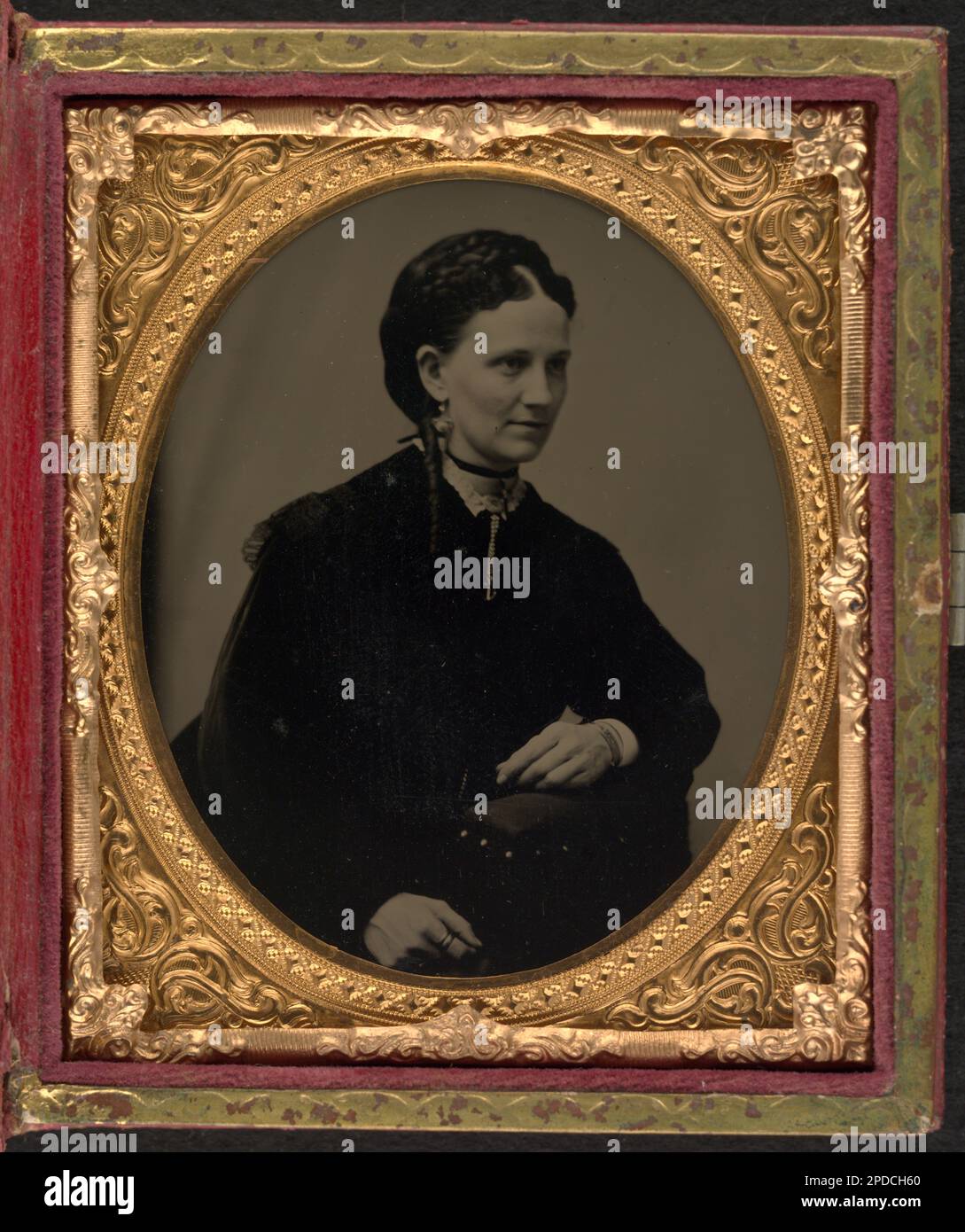 Adelaide W. Smith, infirmière de la guerre de Sécession. Liljenquist Family Collection of civil War Photographs , série de photos FAmbrotype/Tintype , pp/liljwoch, pp/liljunion. Smith, Adelaide W, infirmières, syndicat, 1860-1870, États-Unis, Histoire, Guerre civile, 1861-1865, aspects médicaux, Union, États-Unis, Histoire, Guerre civile, 1861-1865, Femmes. Banque D'Images