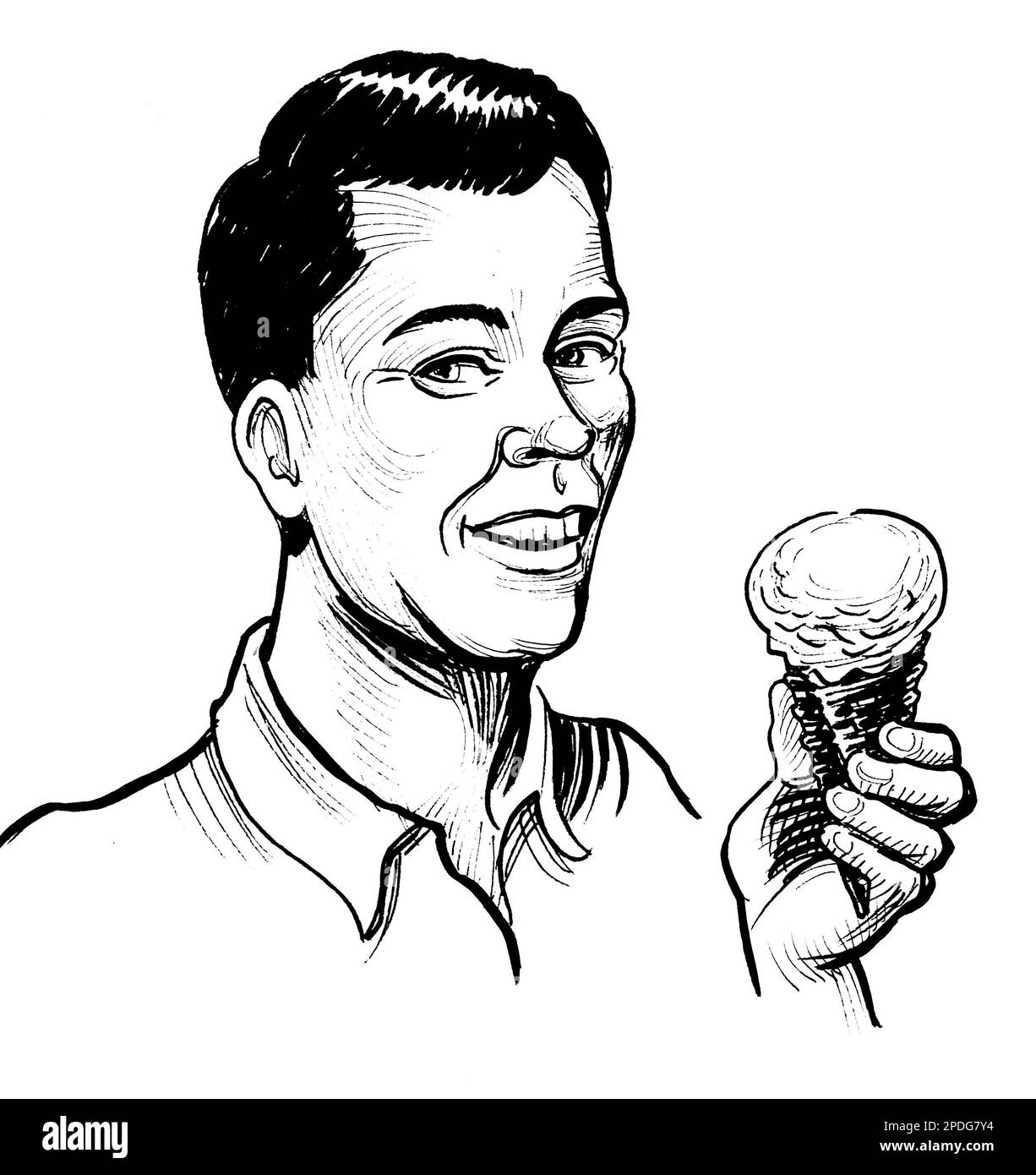 En train de mangers glaces Banque d #39 images noir et blanc Alamy