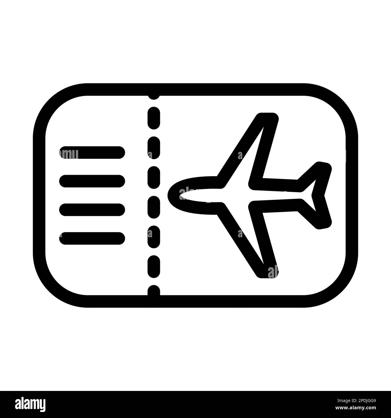 Billets d'avion Vector Thick Line icône pour usage personnel et commercial. Banque D'Images