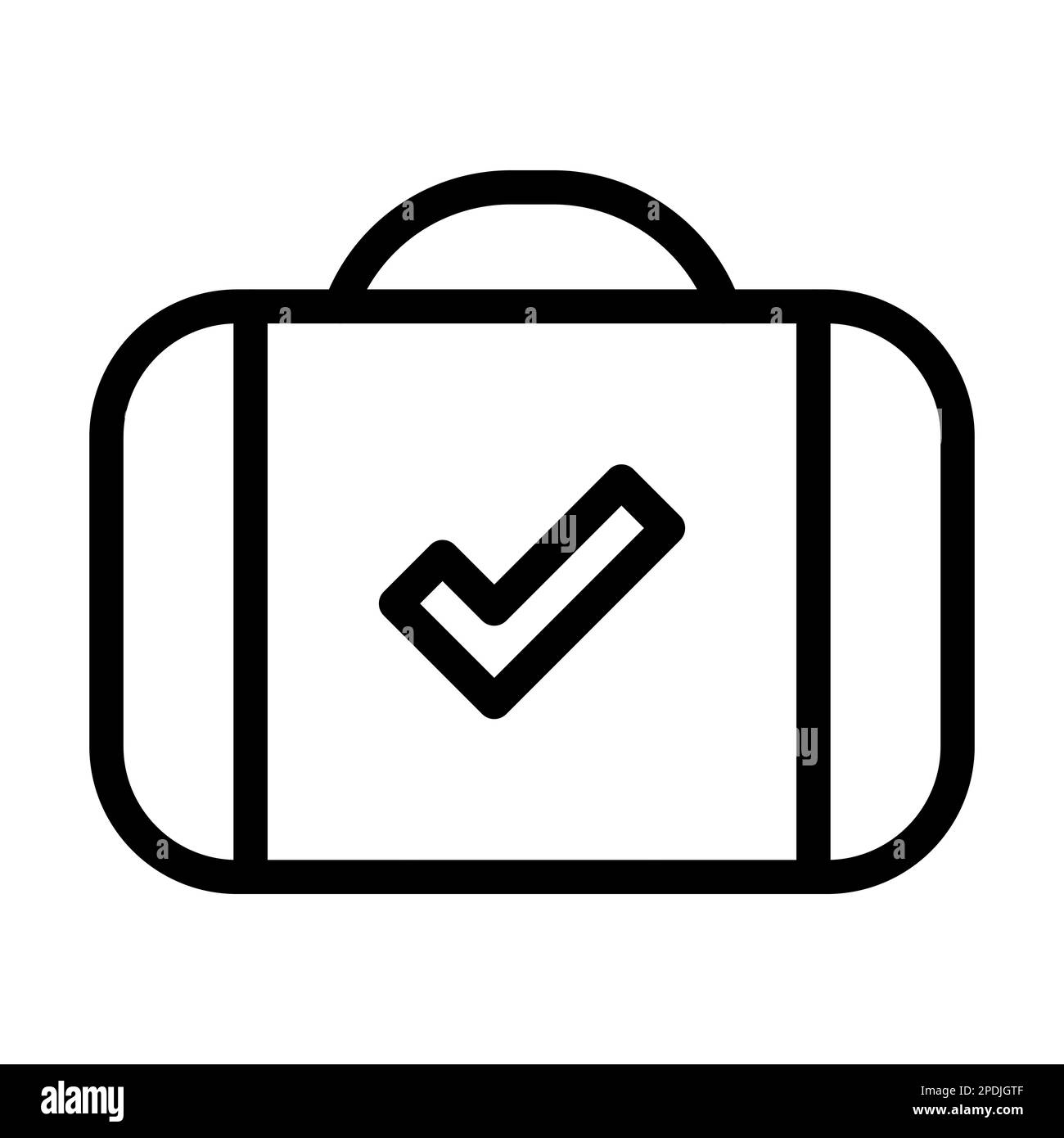 Icône en forme de ligne épaisse Vector pour vérification des bagages à usage personnel et commercial. Banque D'Images