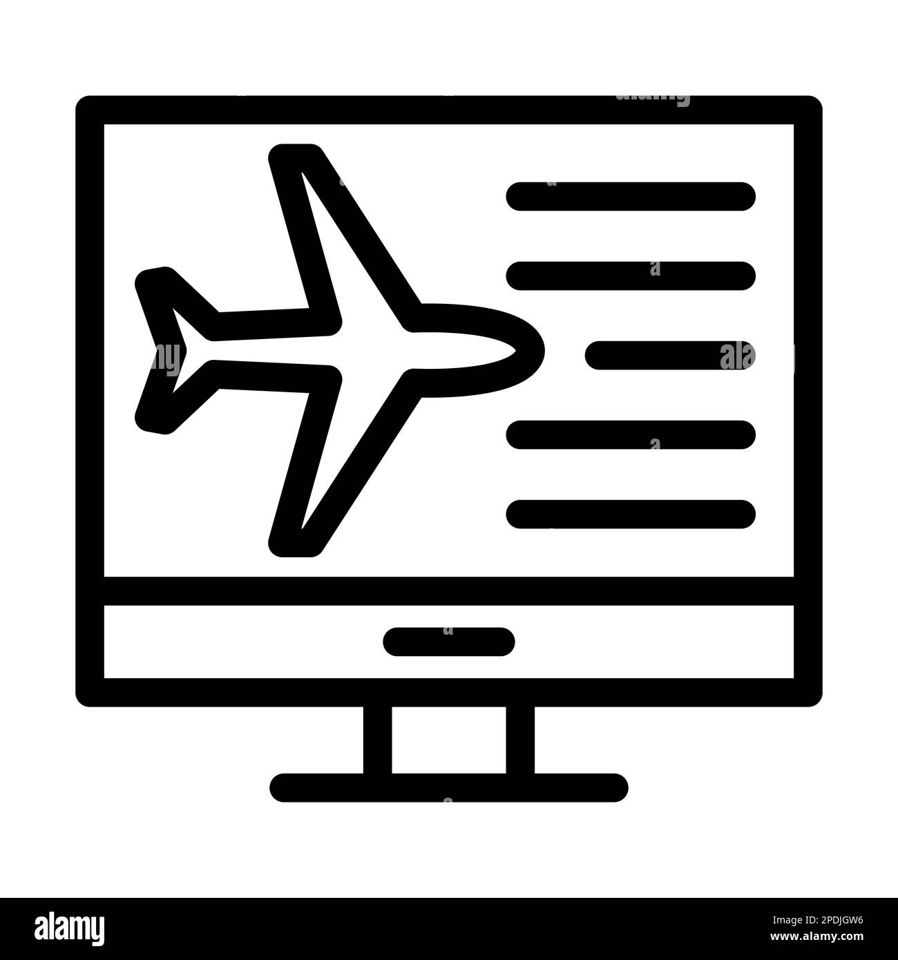 Icône de ligne épaisse vecteur d'informations de vol pour usage personnel et commercial. Banque D'Images