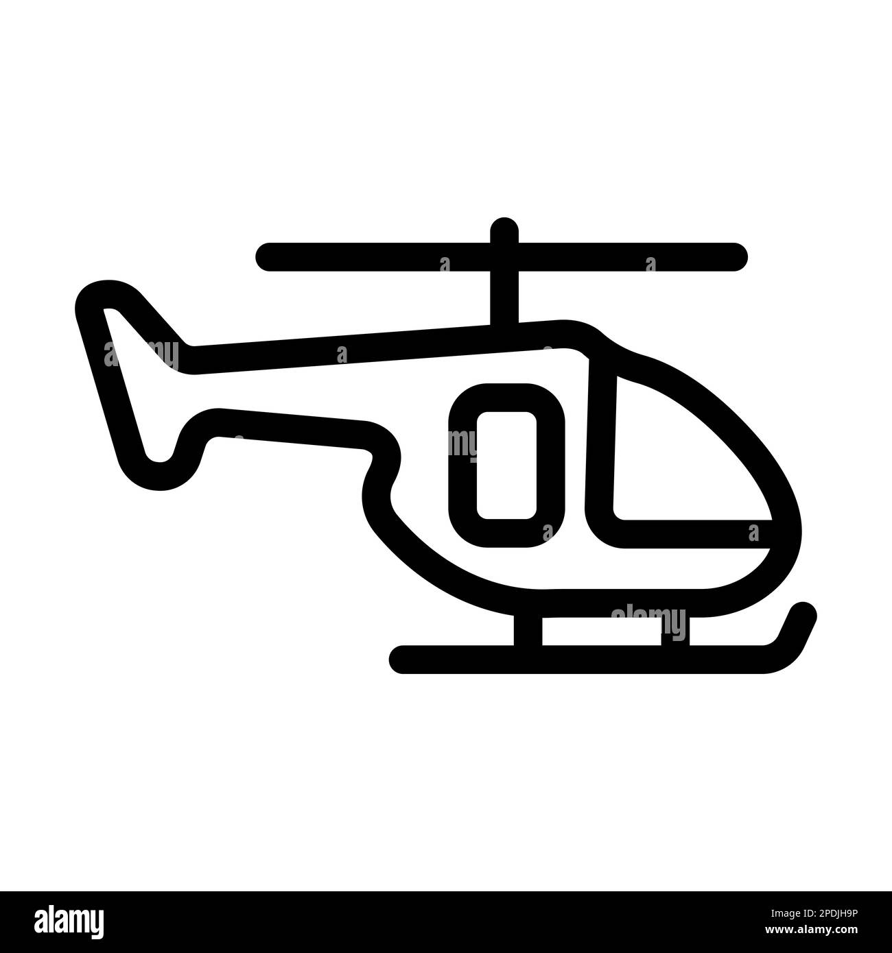 Icône hélicoptère Vector Thick Line pour usage personnel et commercial. Banque D'Images